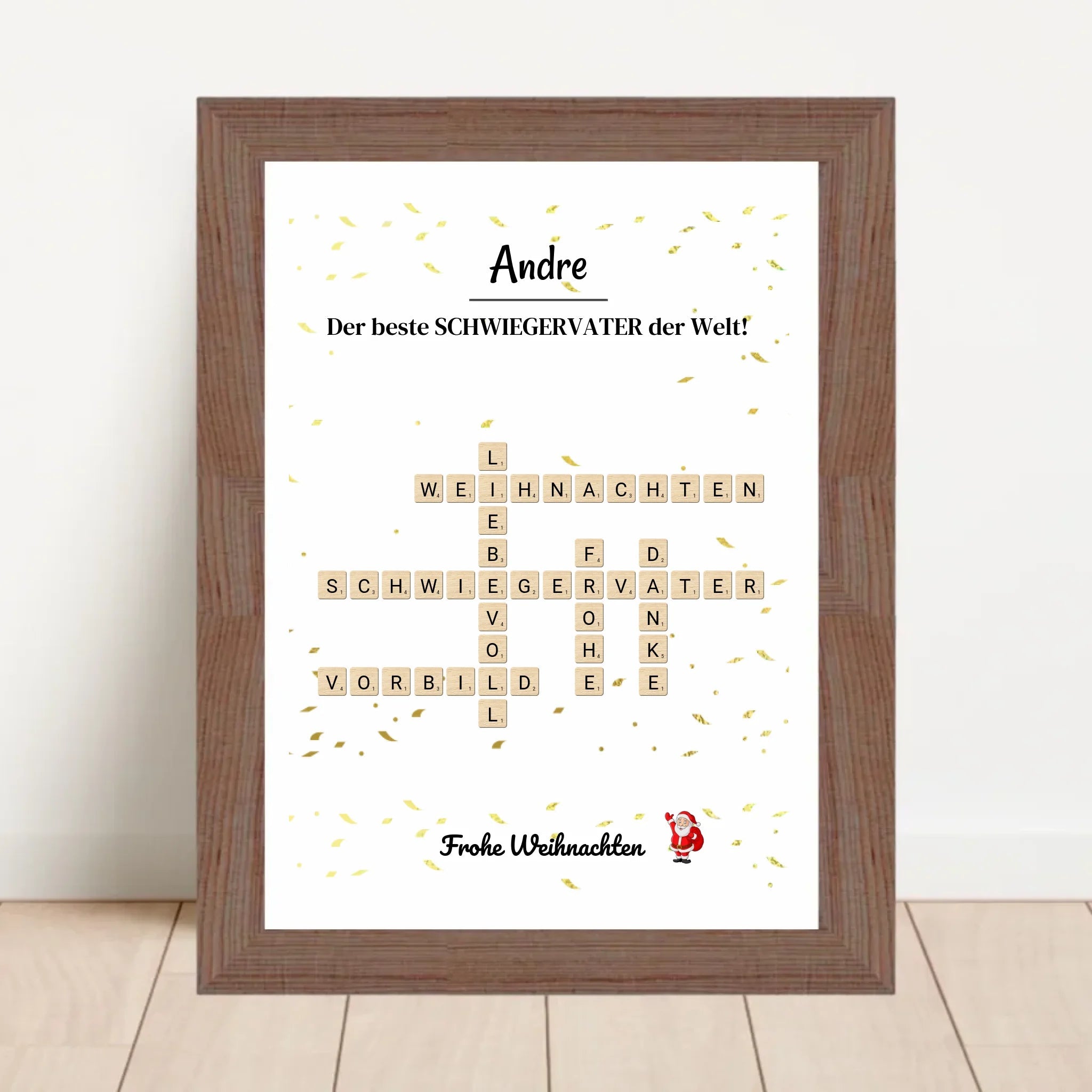 Schwiegervater Weihnachtsgeschenk Poster Scrabble Design - Cantty