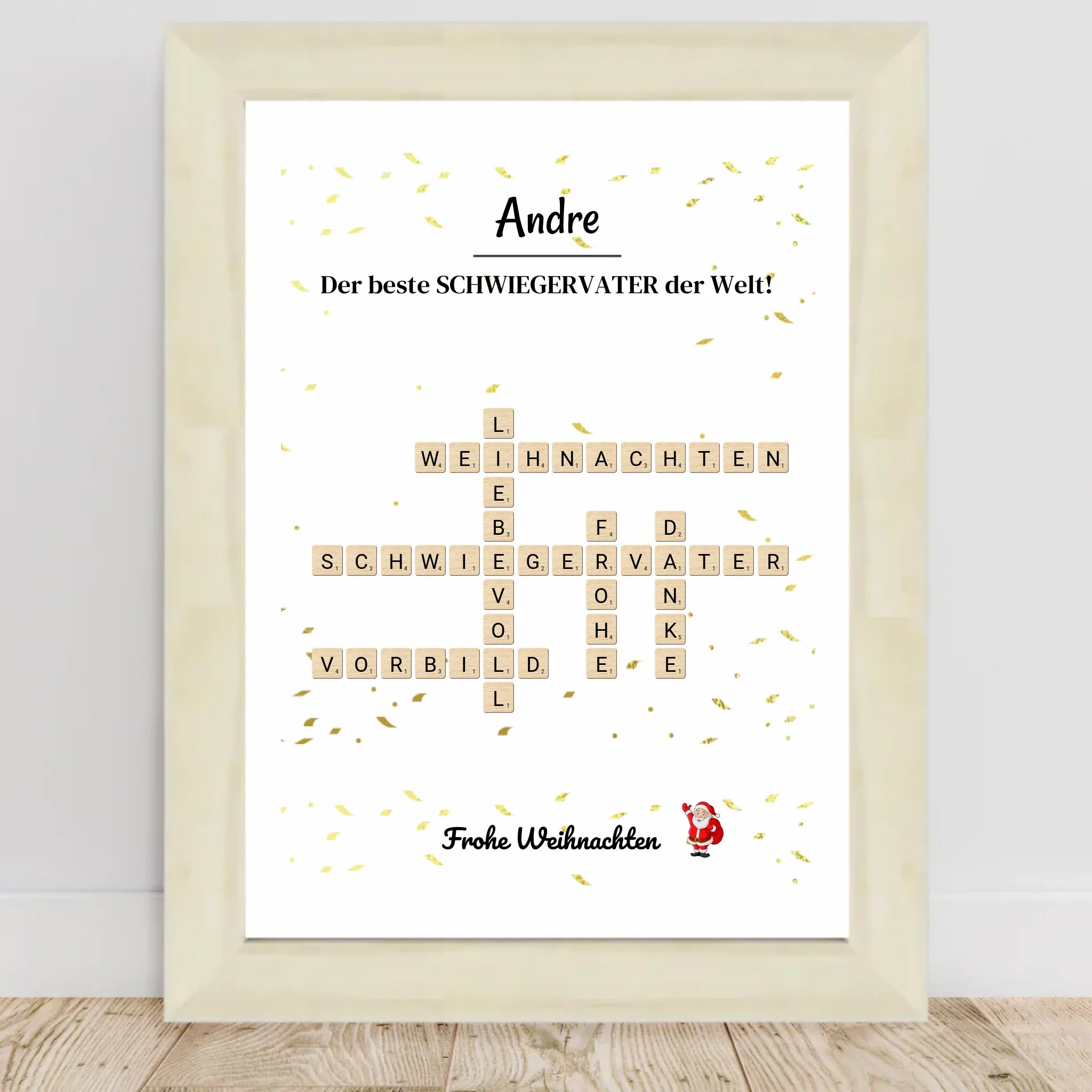 Schwiegervater Weihnachtsgeschenk Poster Scrabble Design - Cantty