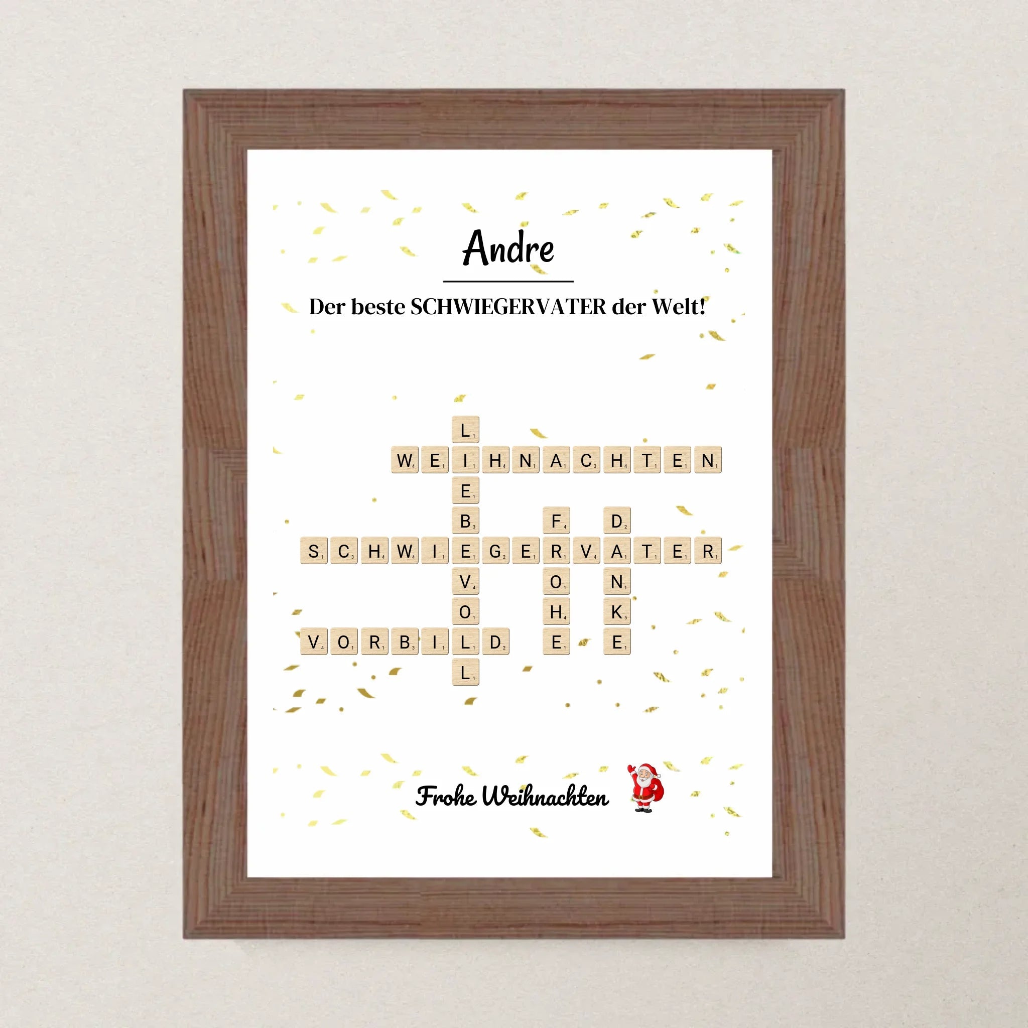 Schwiegervater Weihnachtsgeschenk Poster Scrabble Design - Cantty