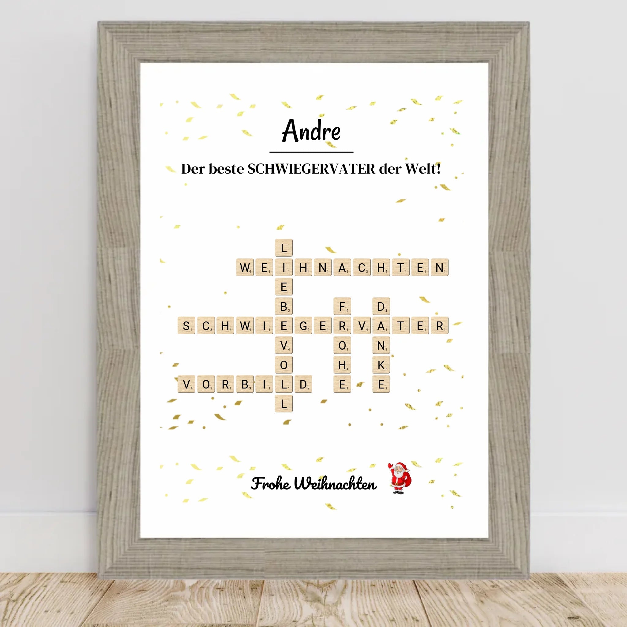 Schwiegervater Weihnachtsgeschenk Poster Scrabble Design - Cantty