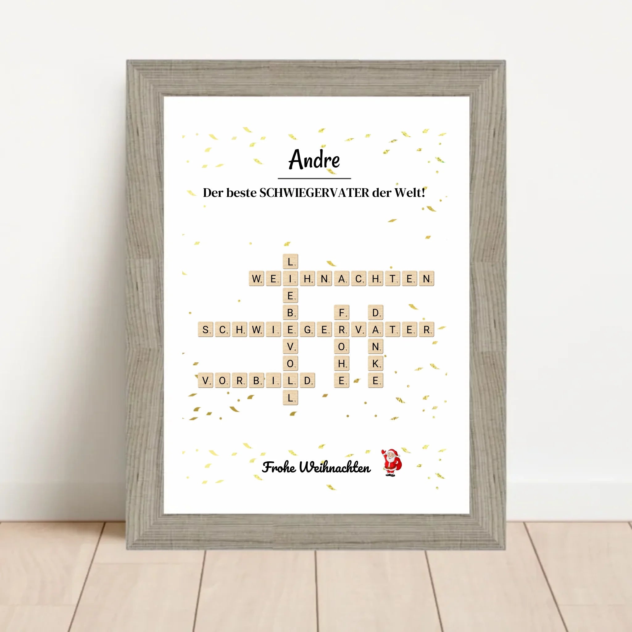 Schwiegervater Weihnachtsgeschenk Poster Scrabble Design - Cantty
