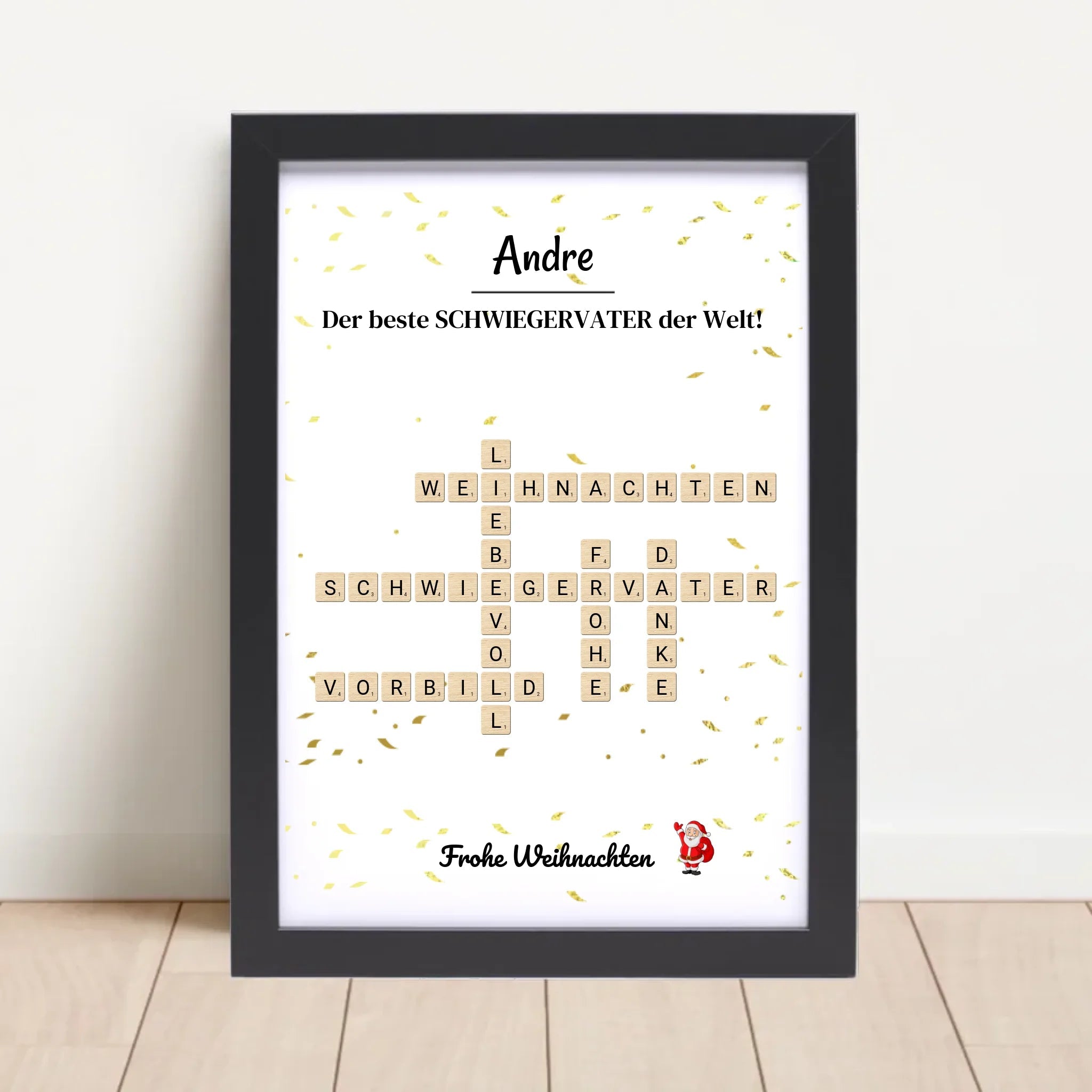 Schwiegervater Weihnachtsgeschenk Poster Scrabble Design - Cantty