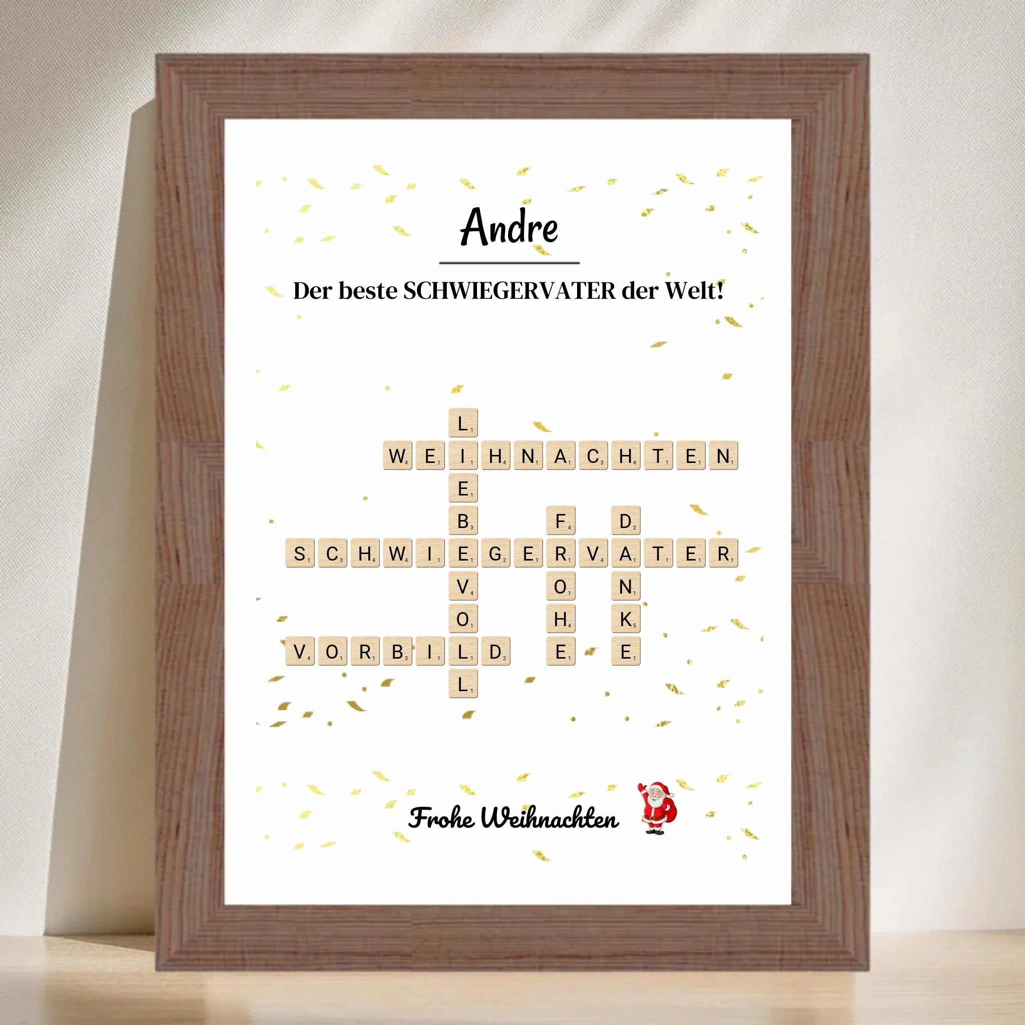 Schwiegervater Weihnachtsgeschenk Poster Scrabble Design - Cantty