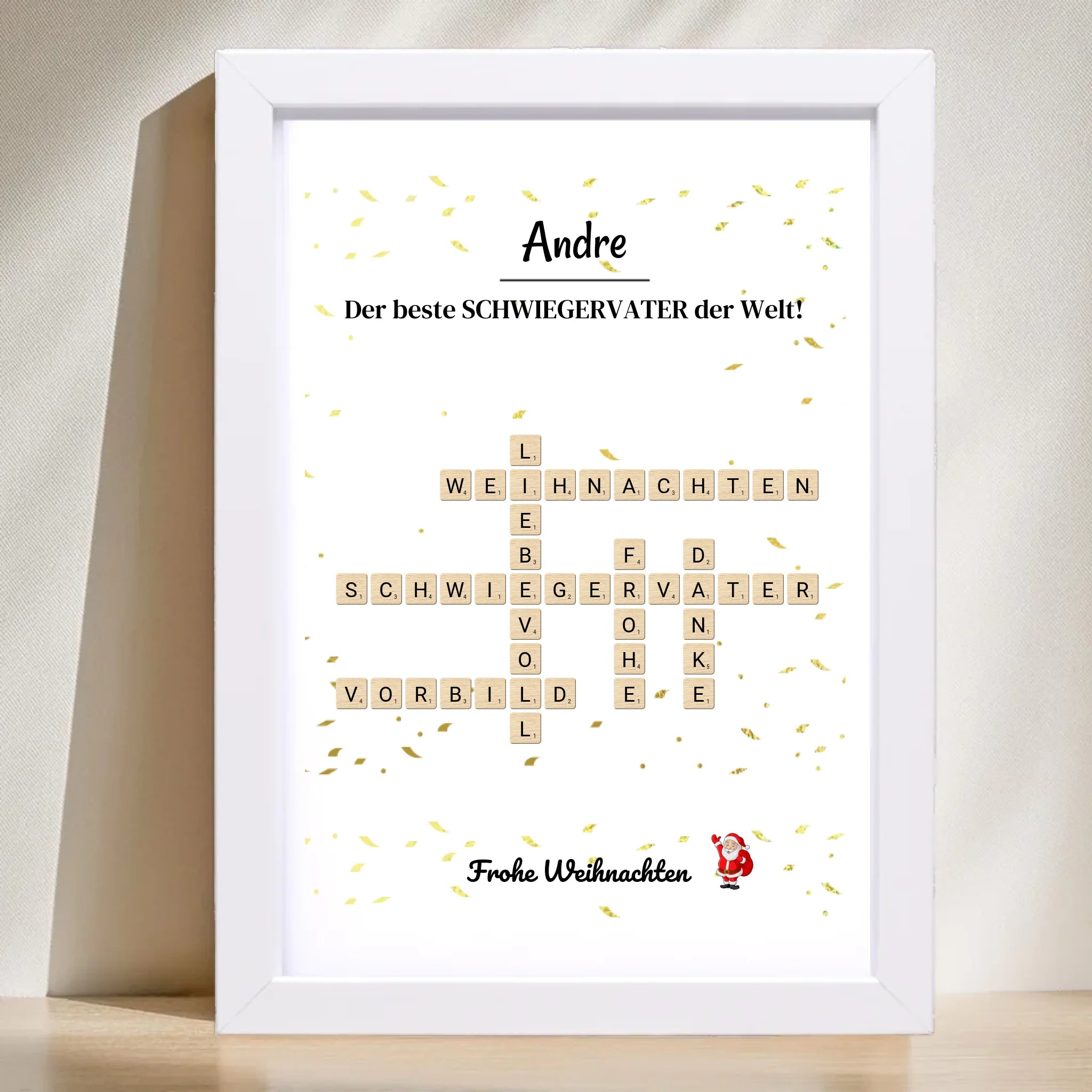 Schwiegervater Weihnachtsgeschenk Poster Scrabble Design - Cantty