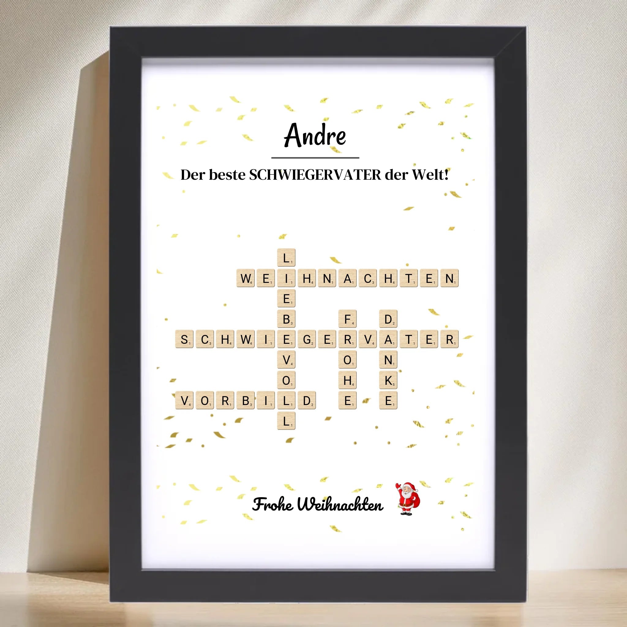 Schwiegervater Weihnachtsgeschenk Poster Scrabble Design - Cantty