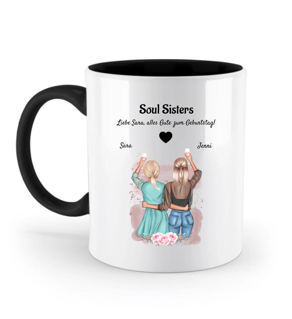 Personalisierte Freundinnen-Tasse – Selbst Gestalten Mit Name & Frisur, 330 Ml, Spülmaschinengeeignet