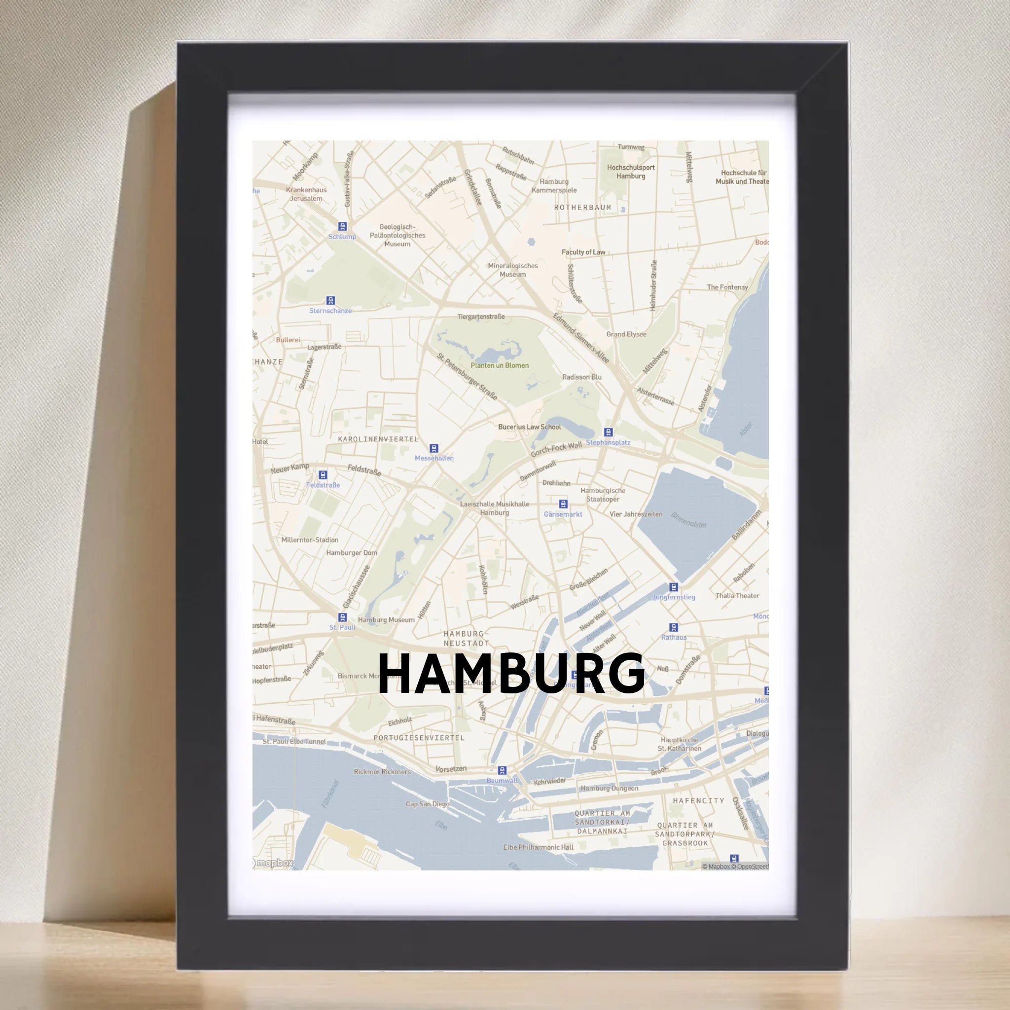 Stadt Stadtkarte mit Koordinaten Poster personalisiert - Cantty