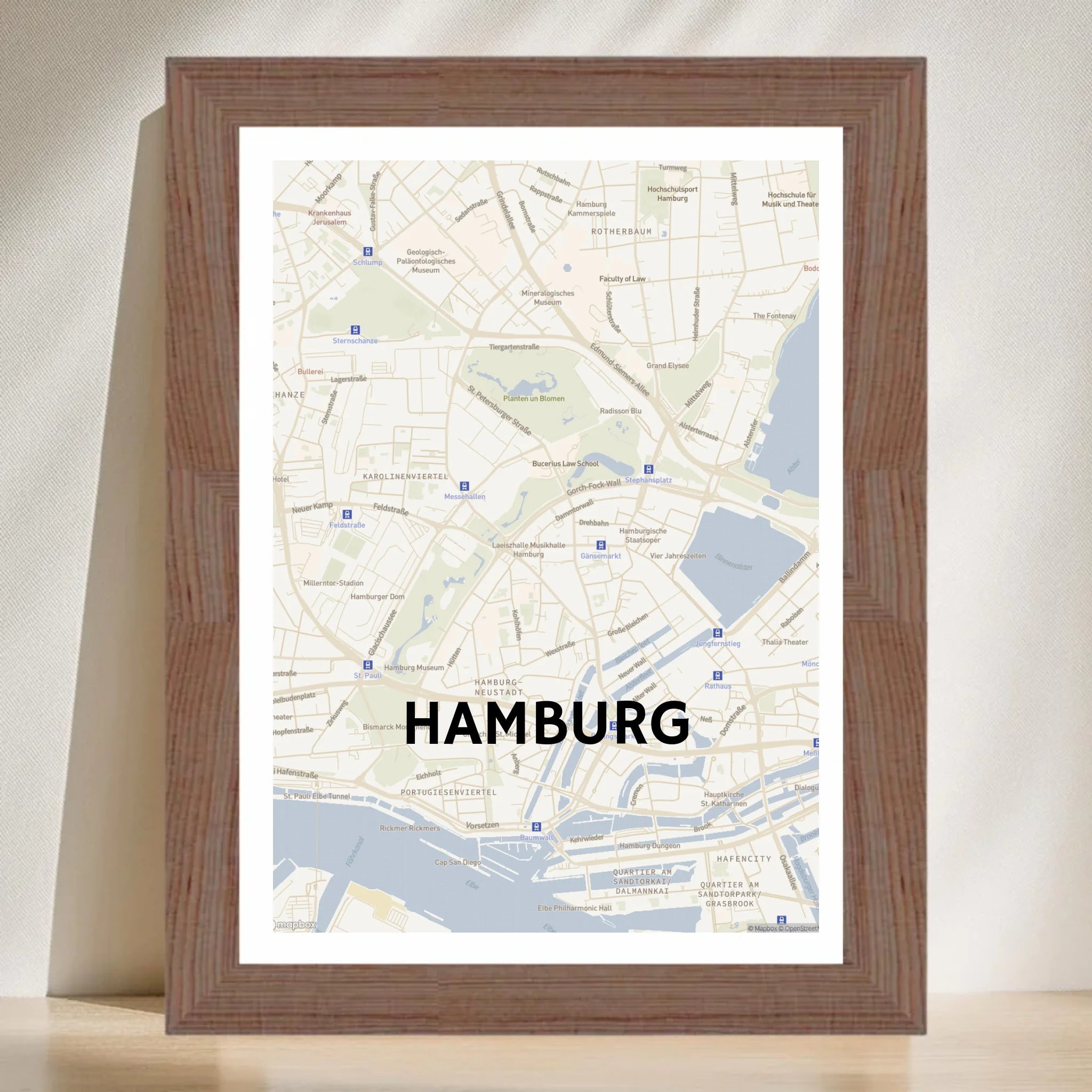 Stadt Stadtkarte mit Koordinaten Poster personalisiert - Cantty