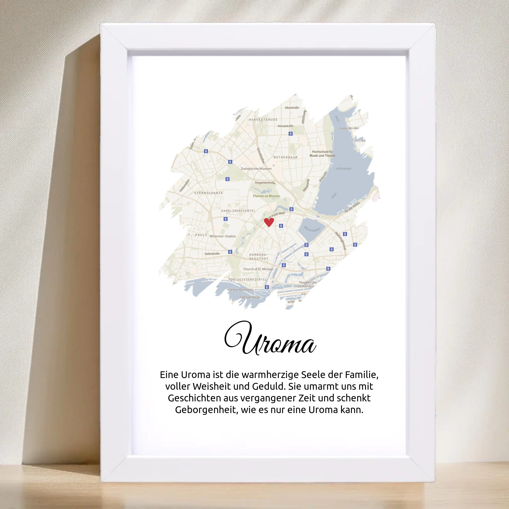 Stadtkarte Geschenk für Uroma mit Definition personalisierbar - Cantty