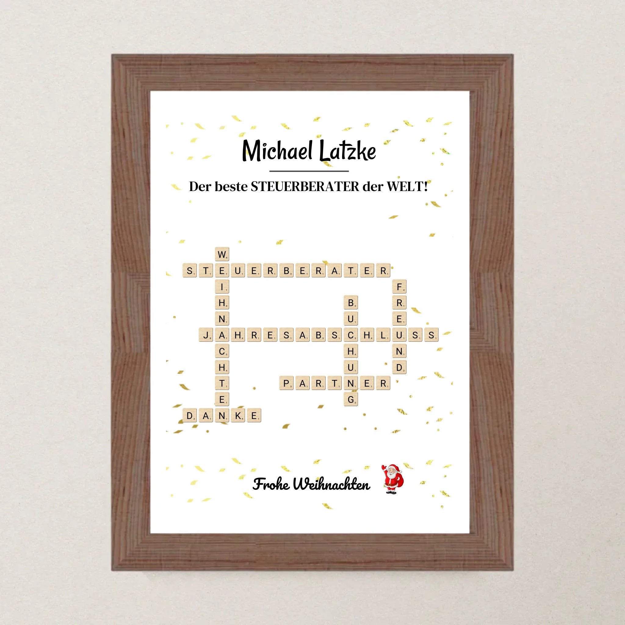 Steuerberater Weihnachtsgeschenk Poster Scrabble Design - Cantty