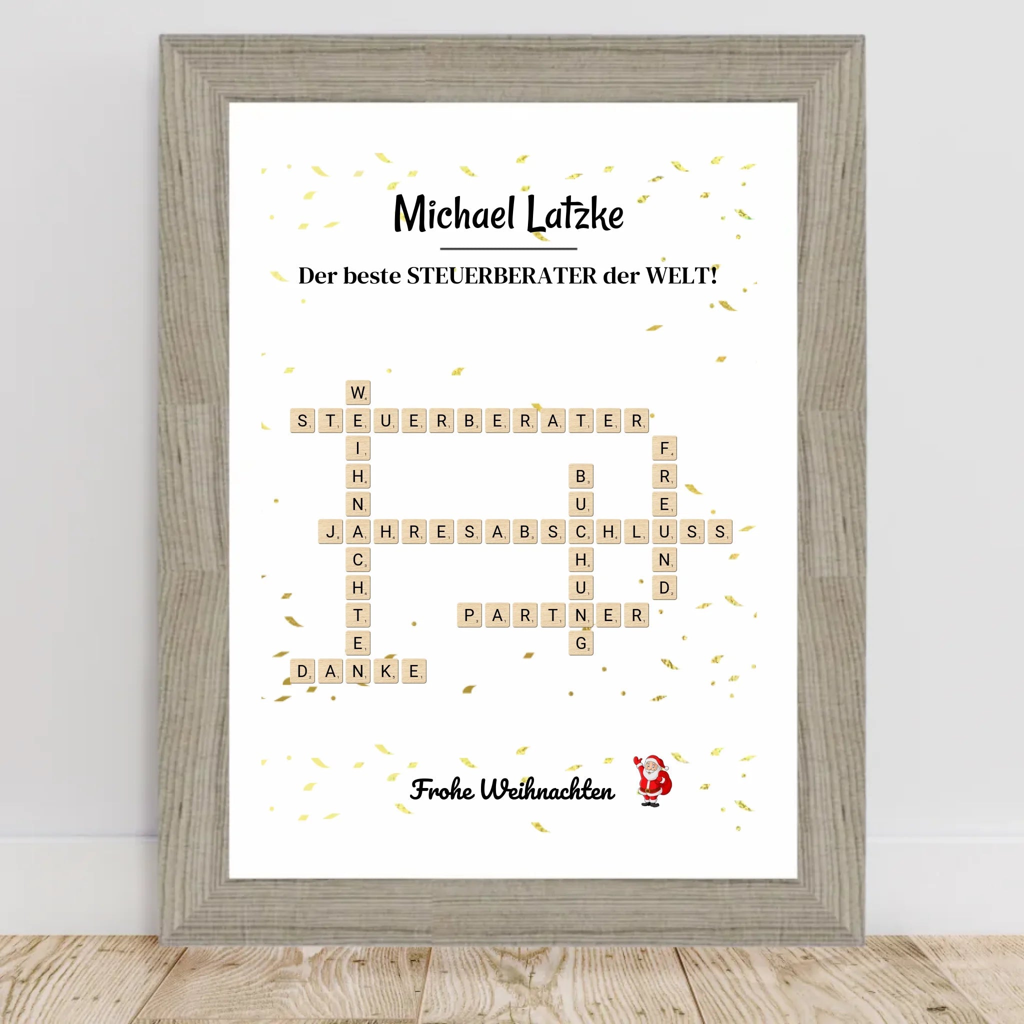 Steuerberater Weihnachtsgeschenk Poster Scrabble Design - Cantty