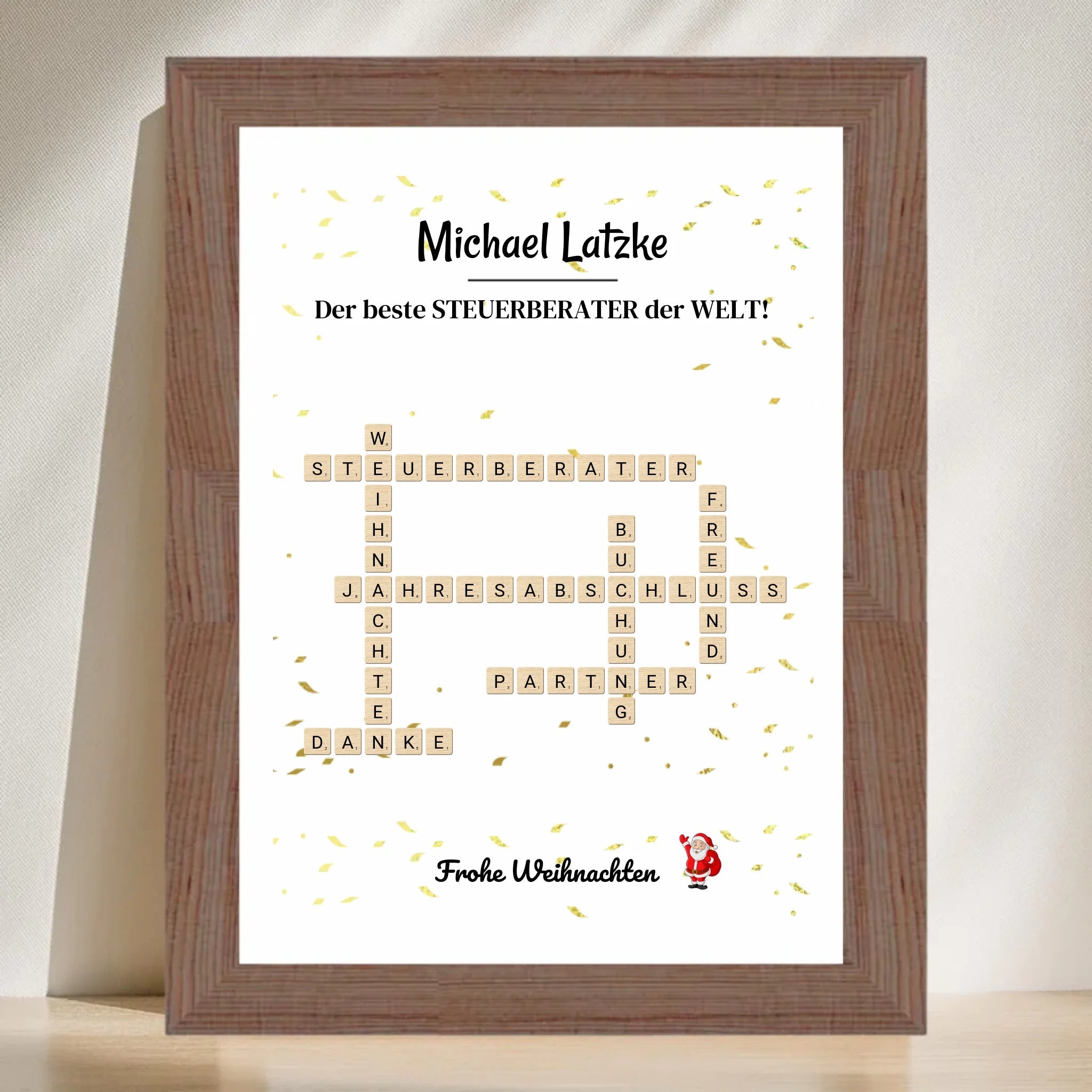 Steuerberater Weihnachtsgeschenk Poster Scrabble Design - Cantty