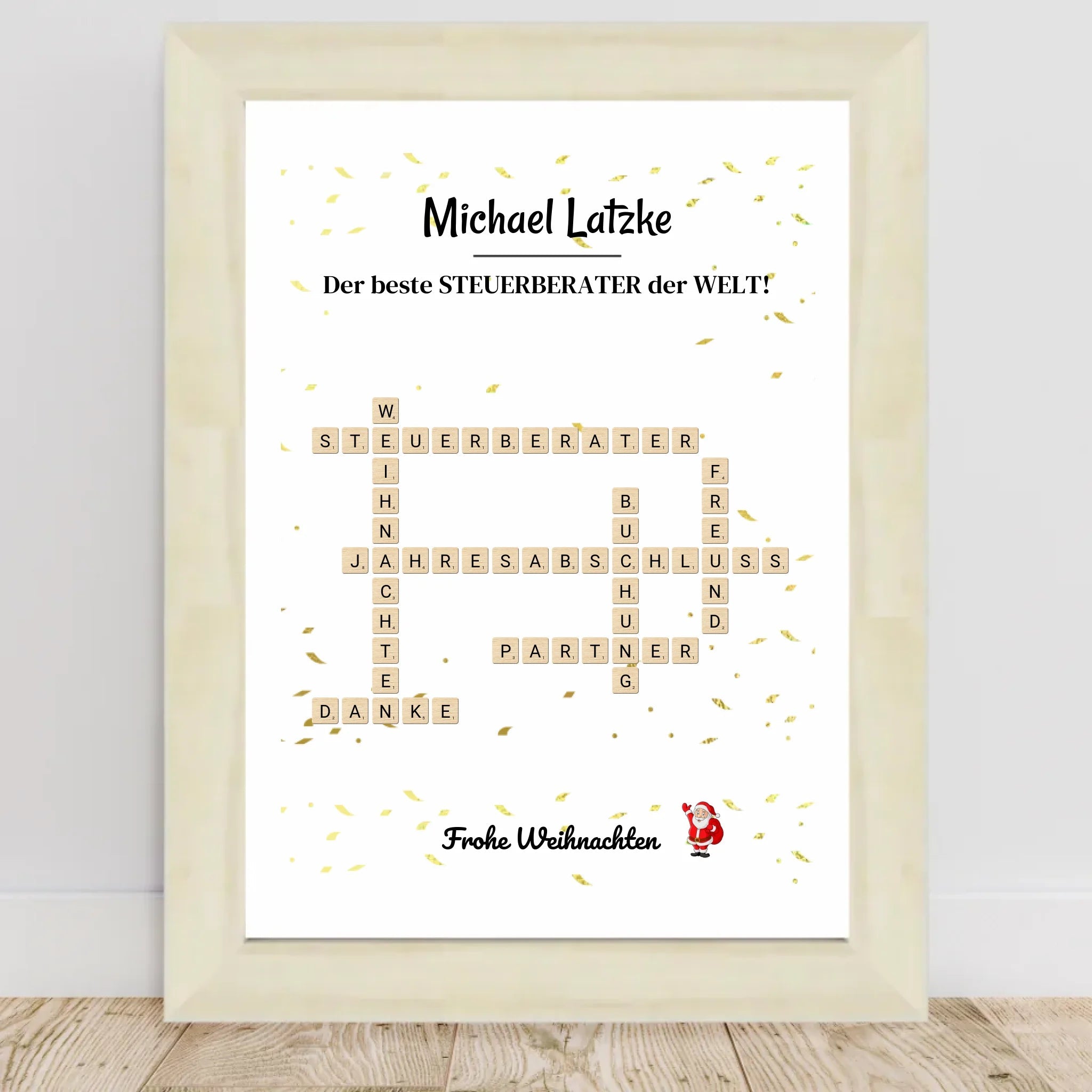 Steuerberater Weihnachtsgeschenk Poster Scrabble Design - Cantty