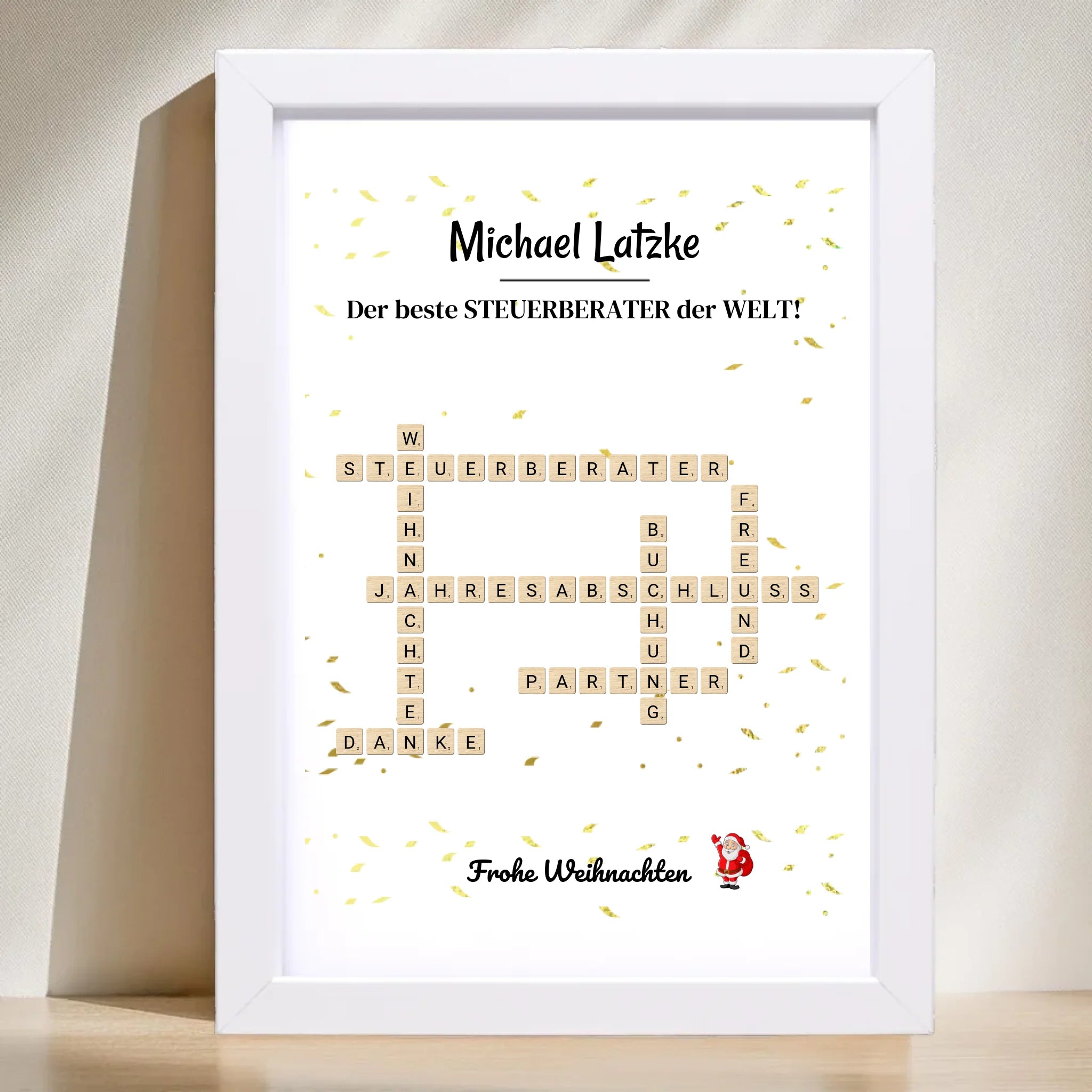 Steuerberater Weihnachtsgeschenk Poster Scrabble Design - Cantty