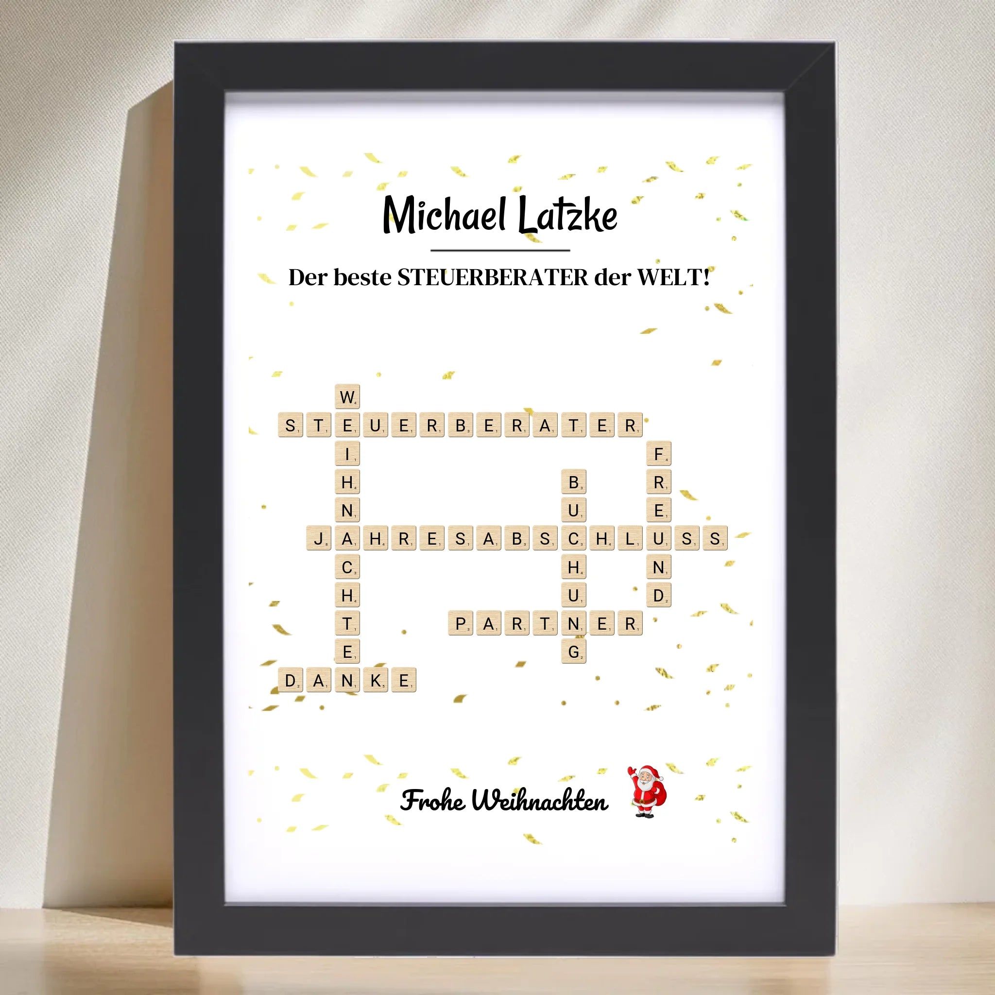 Steuerberater Weihnachtsgeschenk Poster Scrabble Design - Cantty