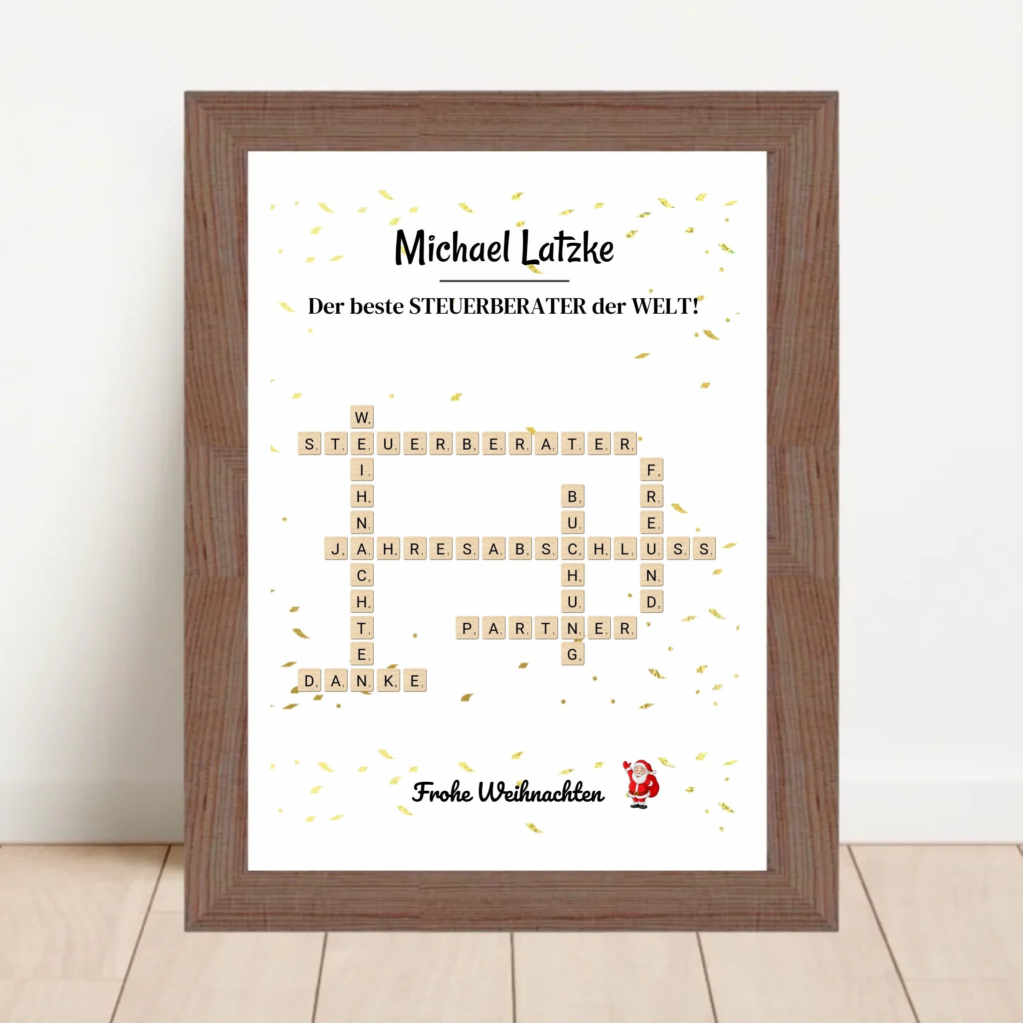 Steuerberater Weihnachtsgeschenk Poster Scrabble Design - Cantty
