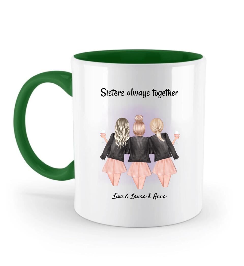 Tasse 3 Schwestern Geschenk personalisiert - Cantty