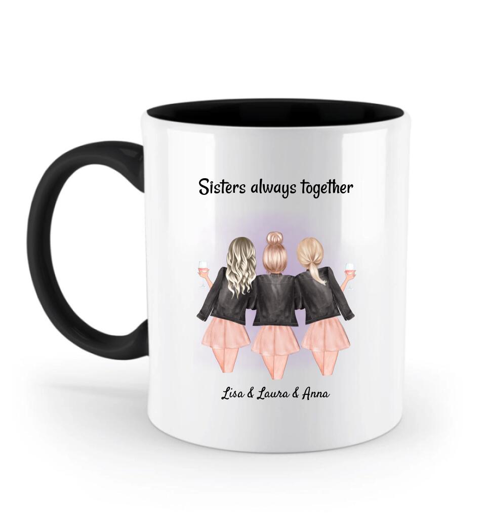Tasse 3 Schwestern Geschenk personalisiert - Cantty