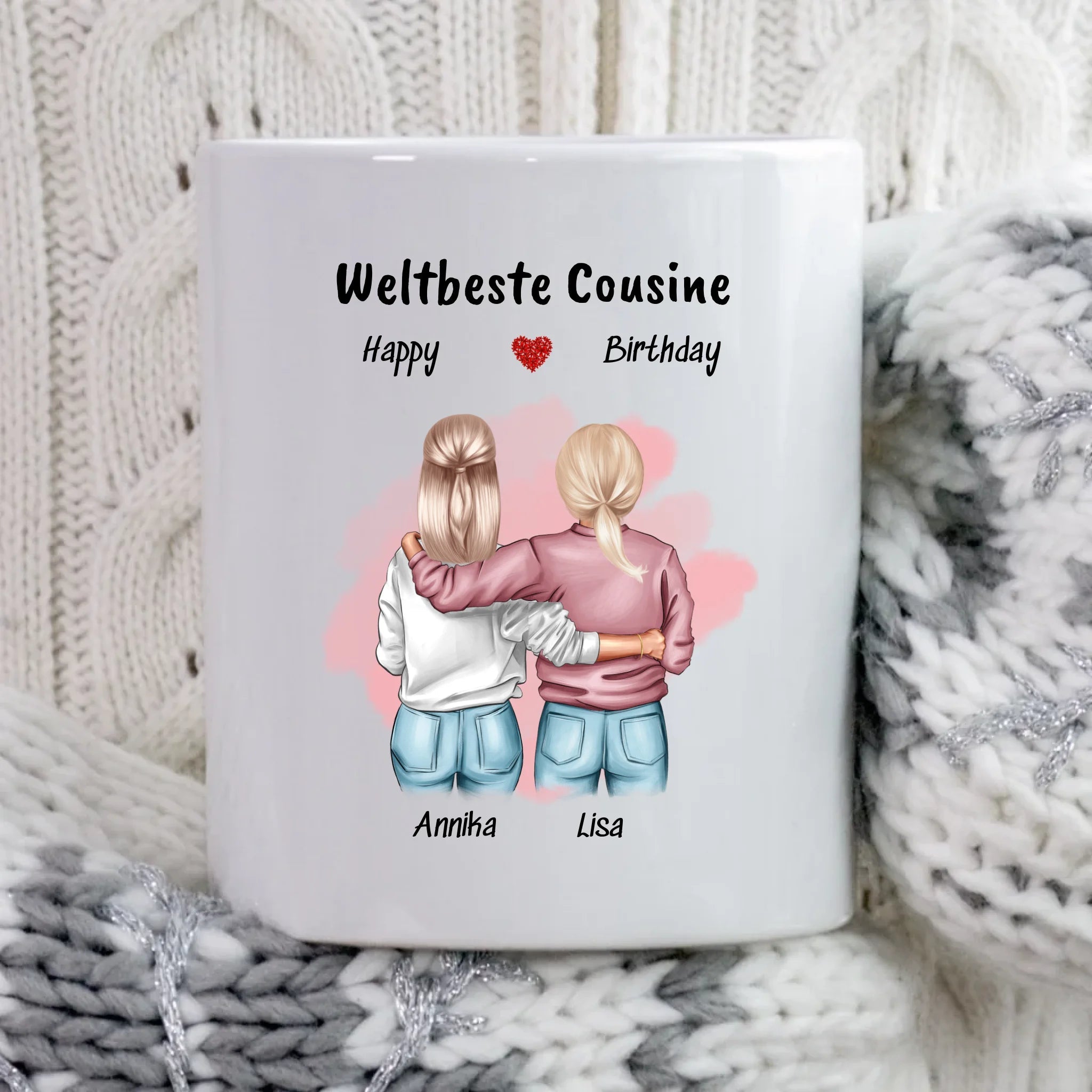 Tasse Geschenk für Cousine mit Bild - Cantty