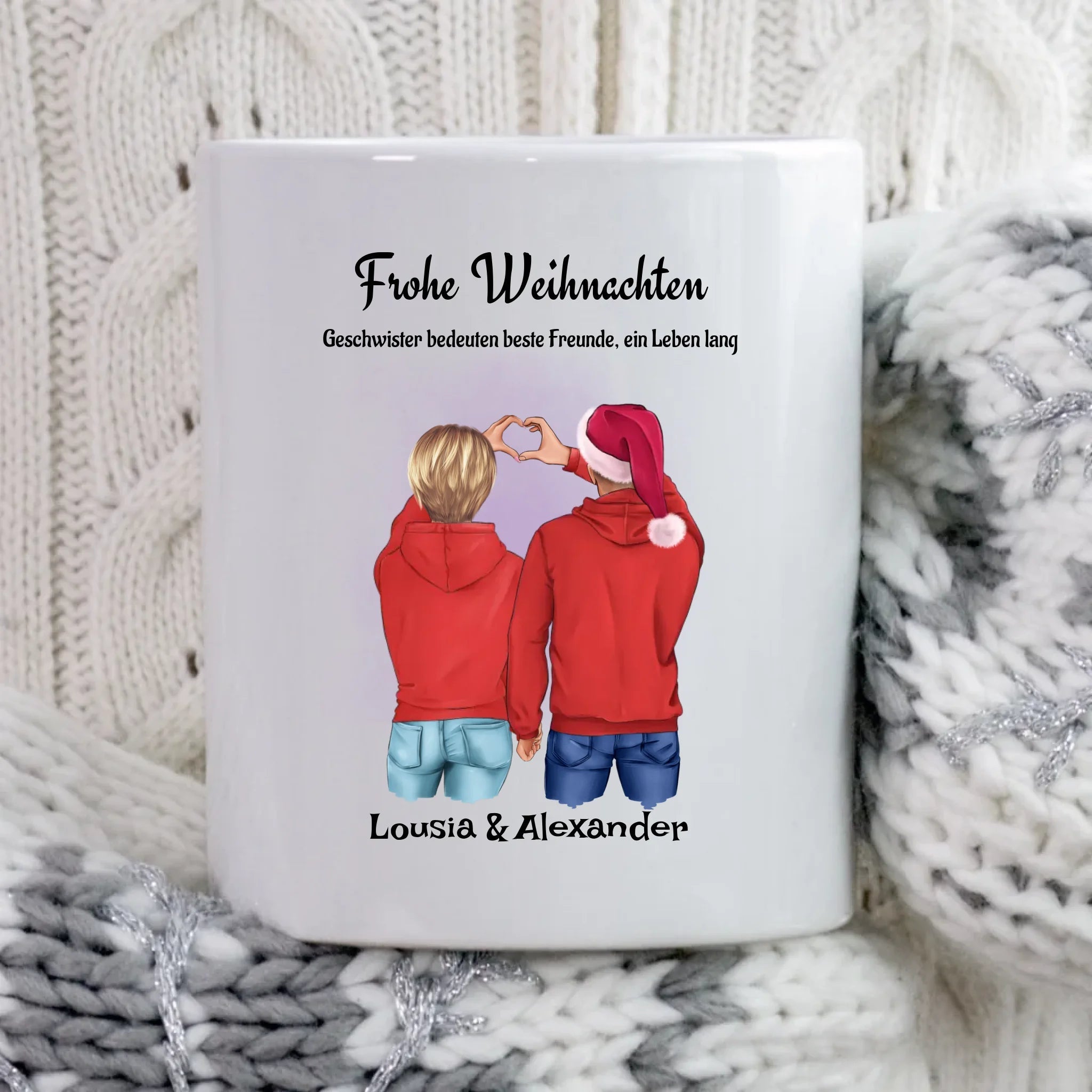 Tasse Geschenk Weihnachten für Geschwister mit Spruch - Cantty
