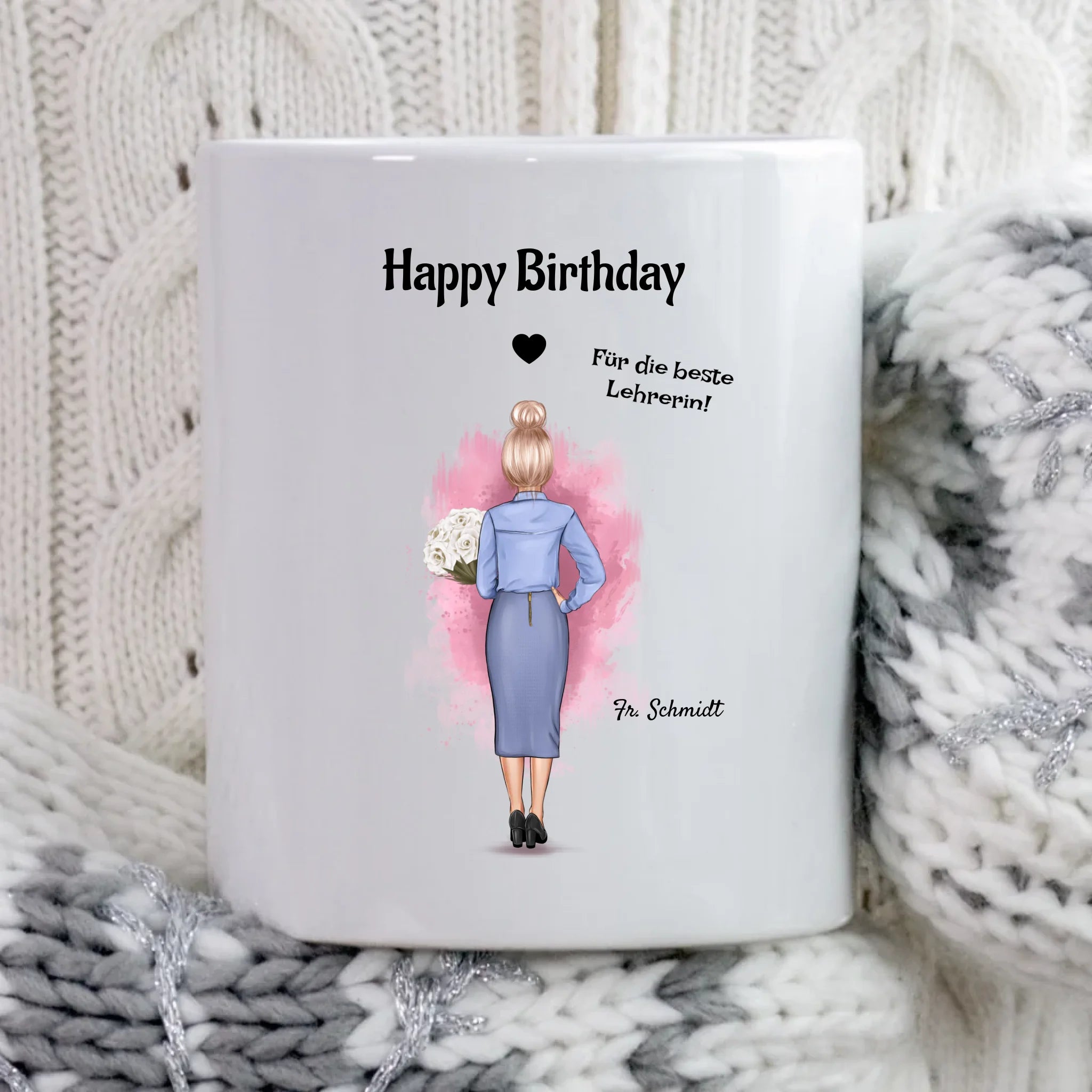 Tasse Lehrerin Illustration Geschenk mit Namen - Cantty