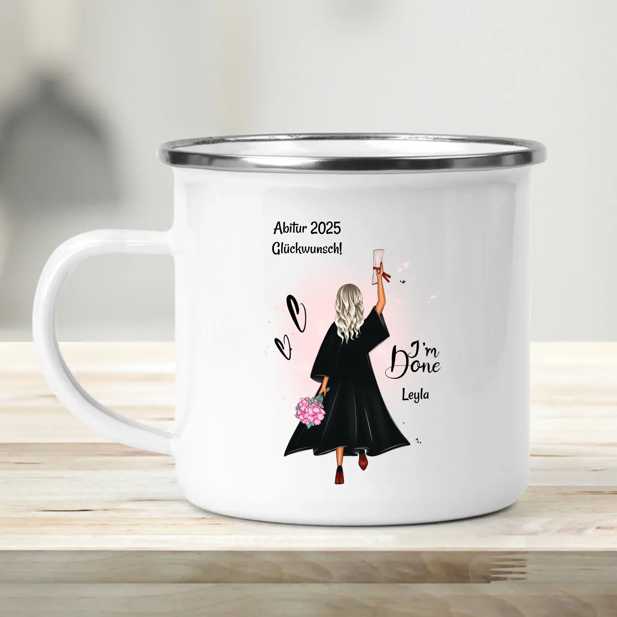 Tasse zum Abitur Abschluss Geschenk Tochter personalisiert - Cantty