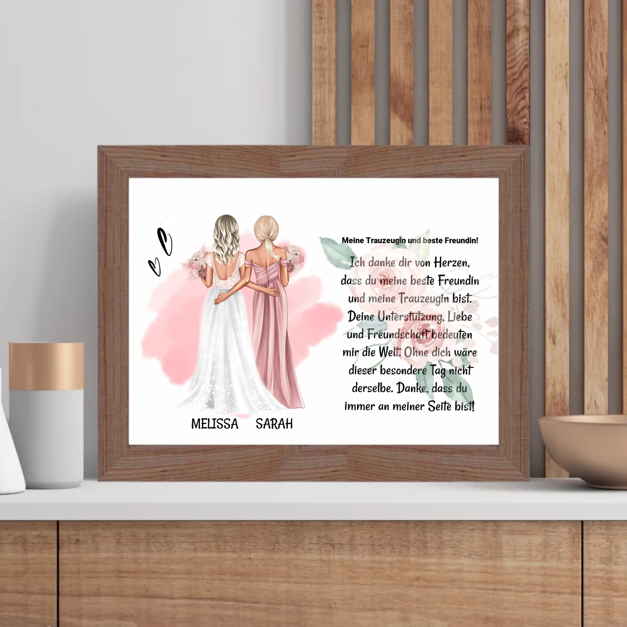 Trauzeugin Danke Poster Karte Bild Geschenk personalisiert von Braut - Cantty
