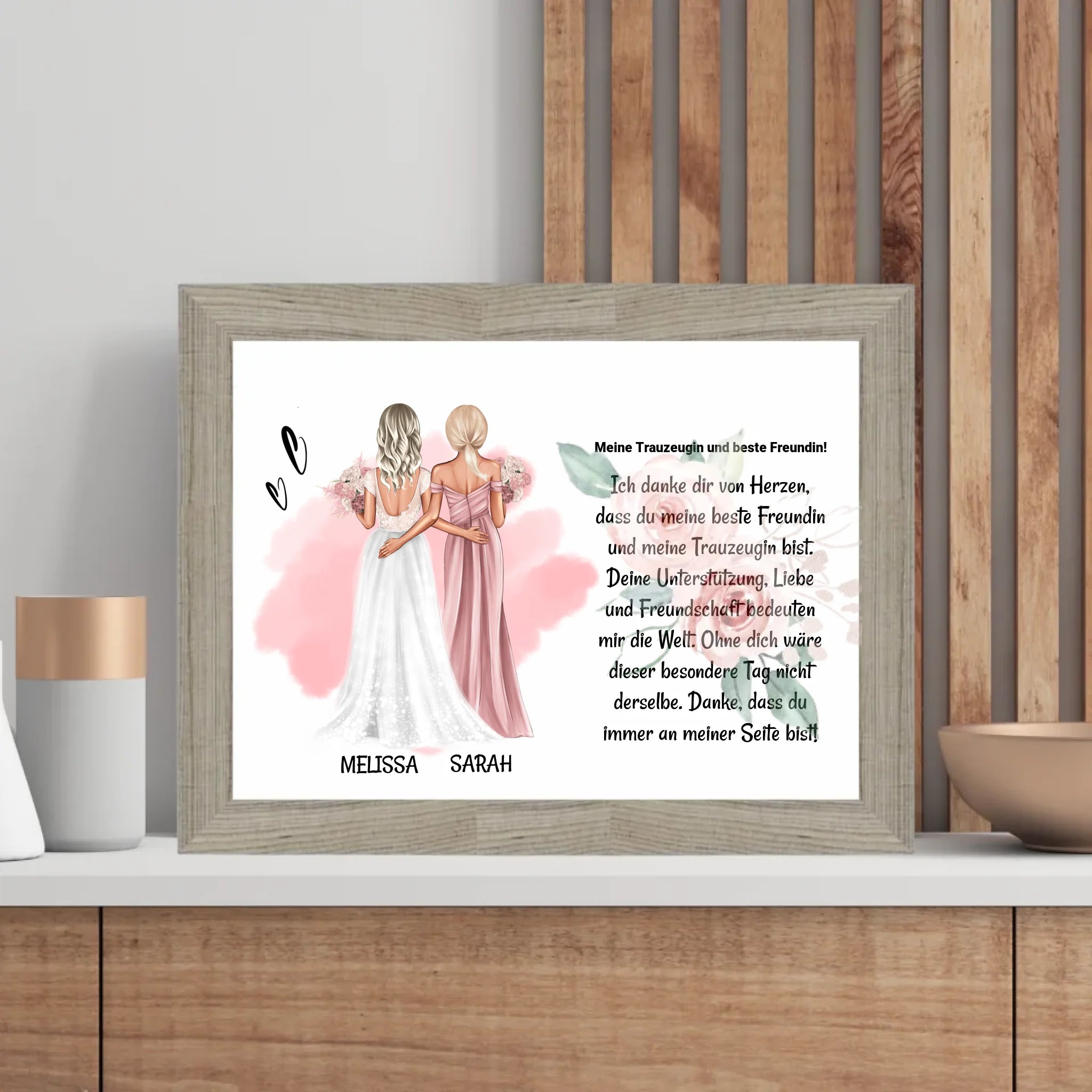 Trauzeugin Danke Poster Karte Bild Geschenk personalisiert von Braut - Cantty