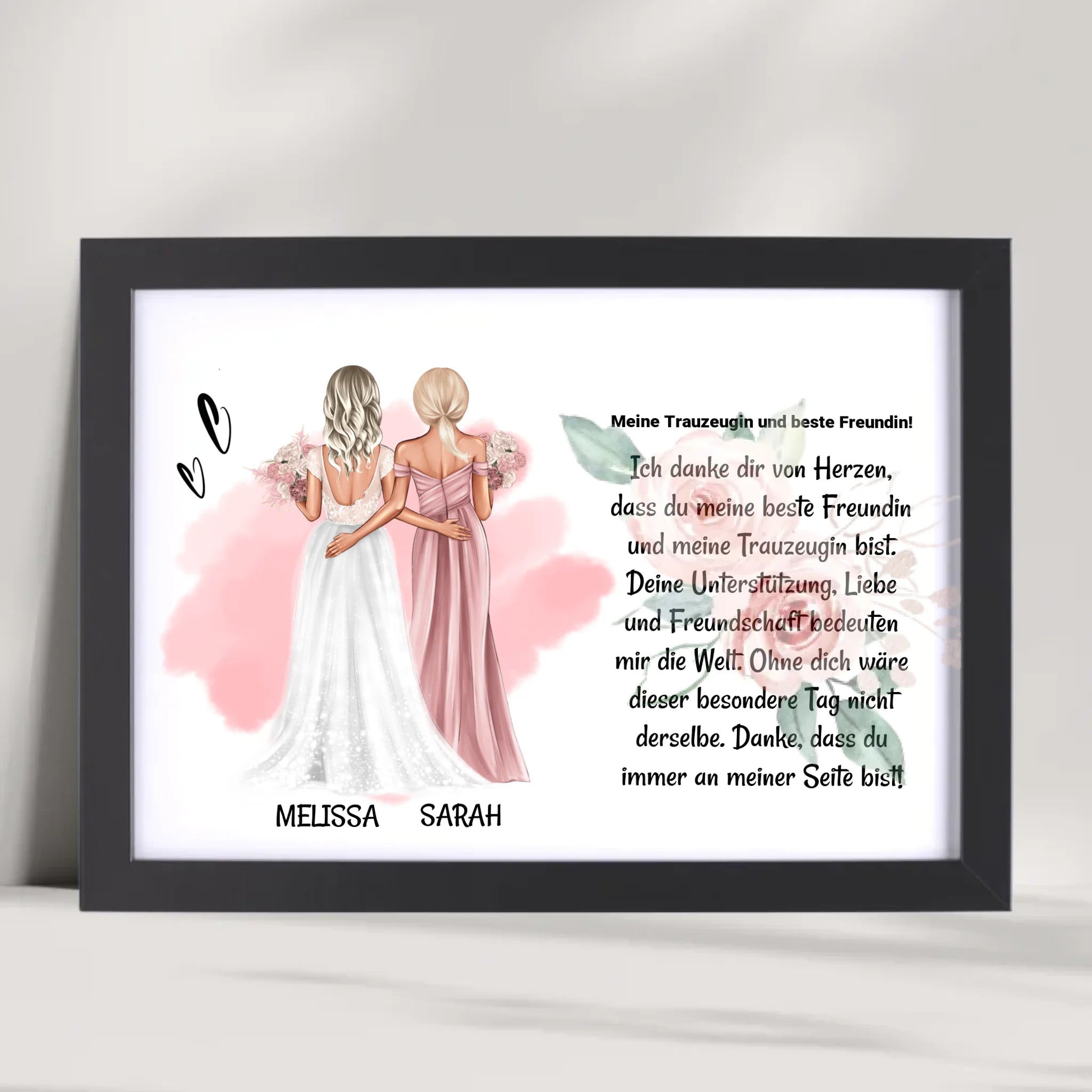 Trauzeugin Danke Poster Karte Bild Geschenk personalisiert von Braut - Cantty