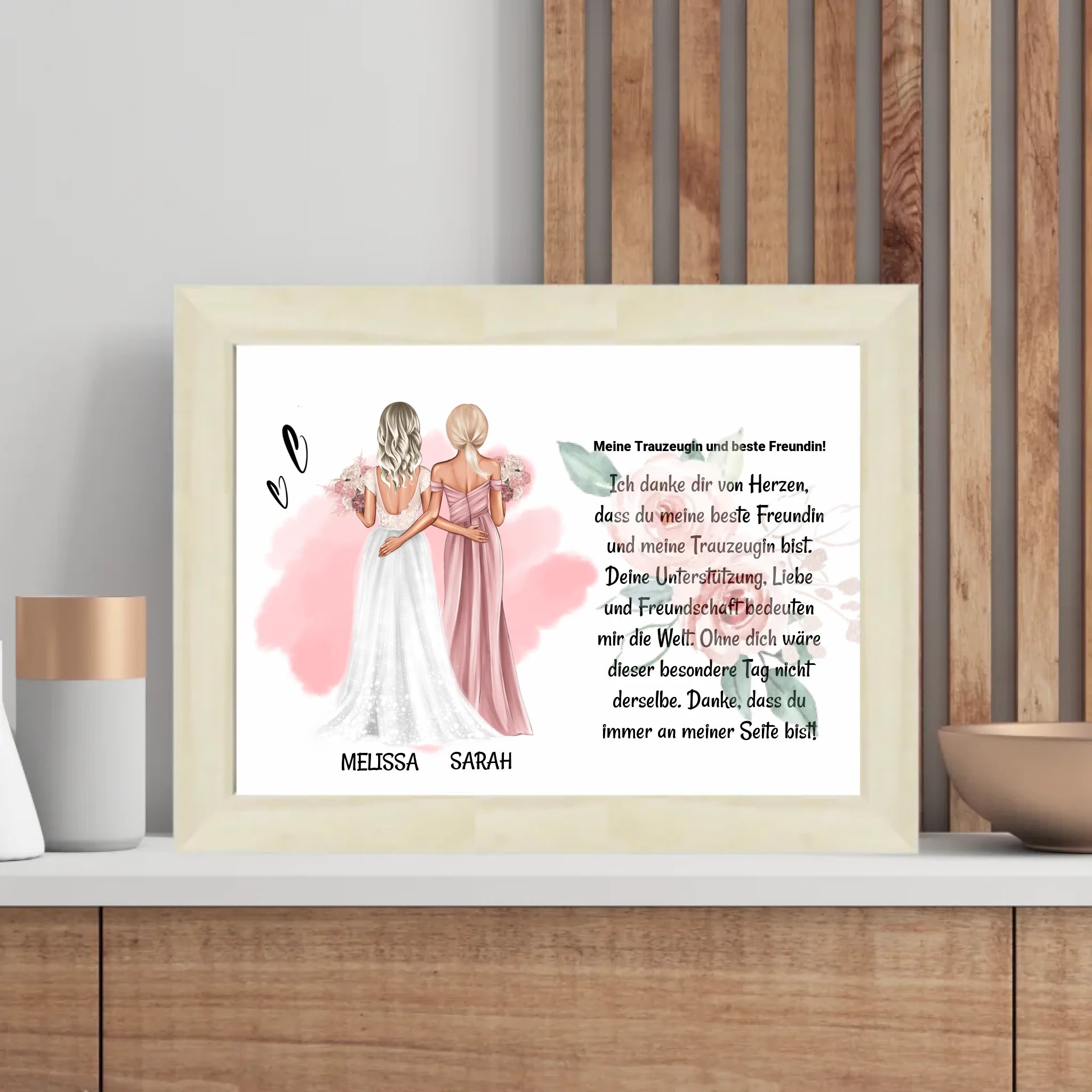 Trauzeugin Danke Poster Karte Bild Geschenk personalisiert von Braut - Cantty