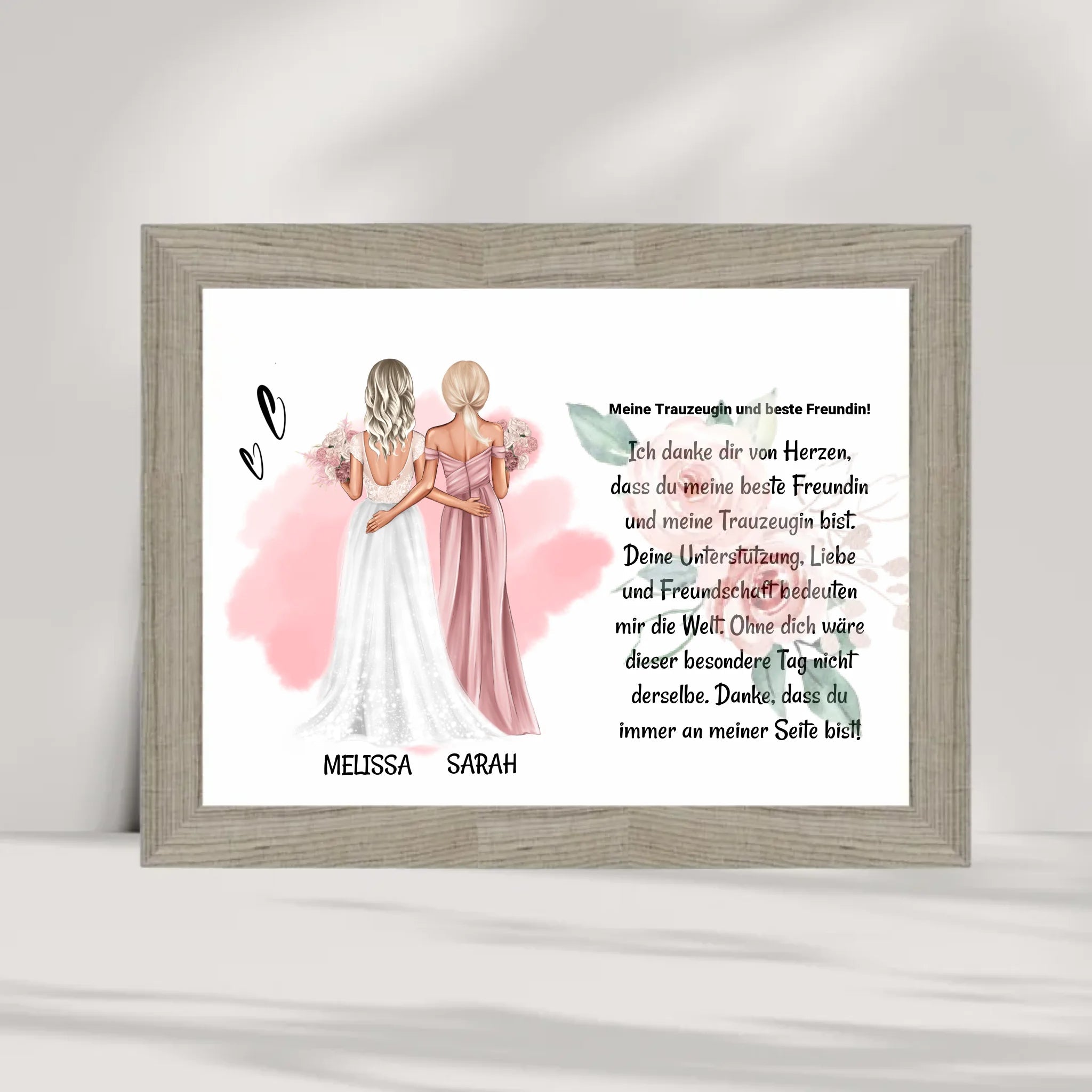 Trauzeugin Danke Poster Karte Bild Geschenk personalisiert von Braut - Cantty