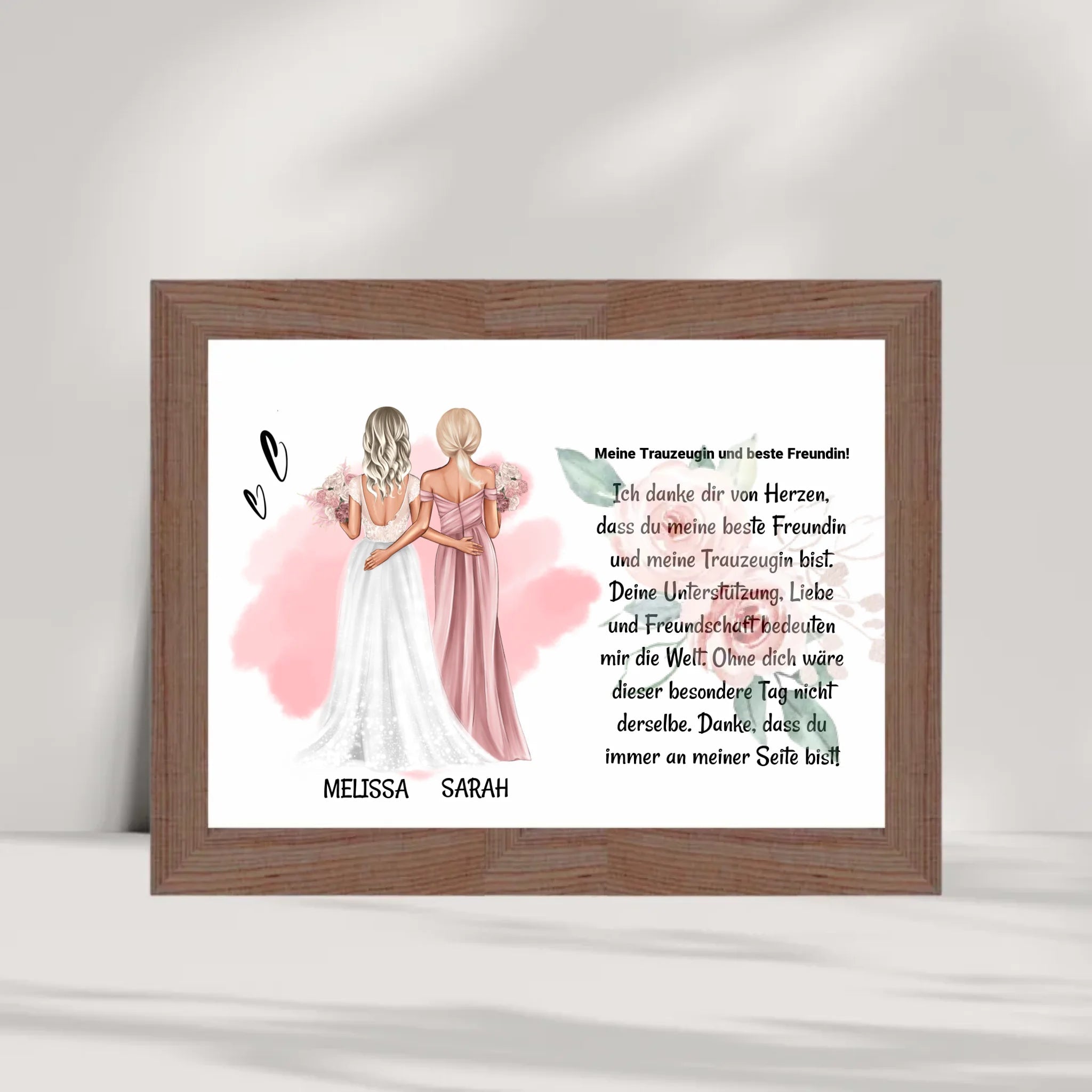 Trauzeugin Danke Poster Karte Bild Geschenk personalisiert von Braut - Cantty