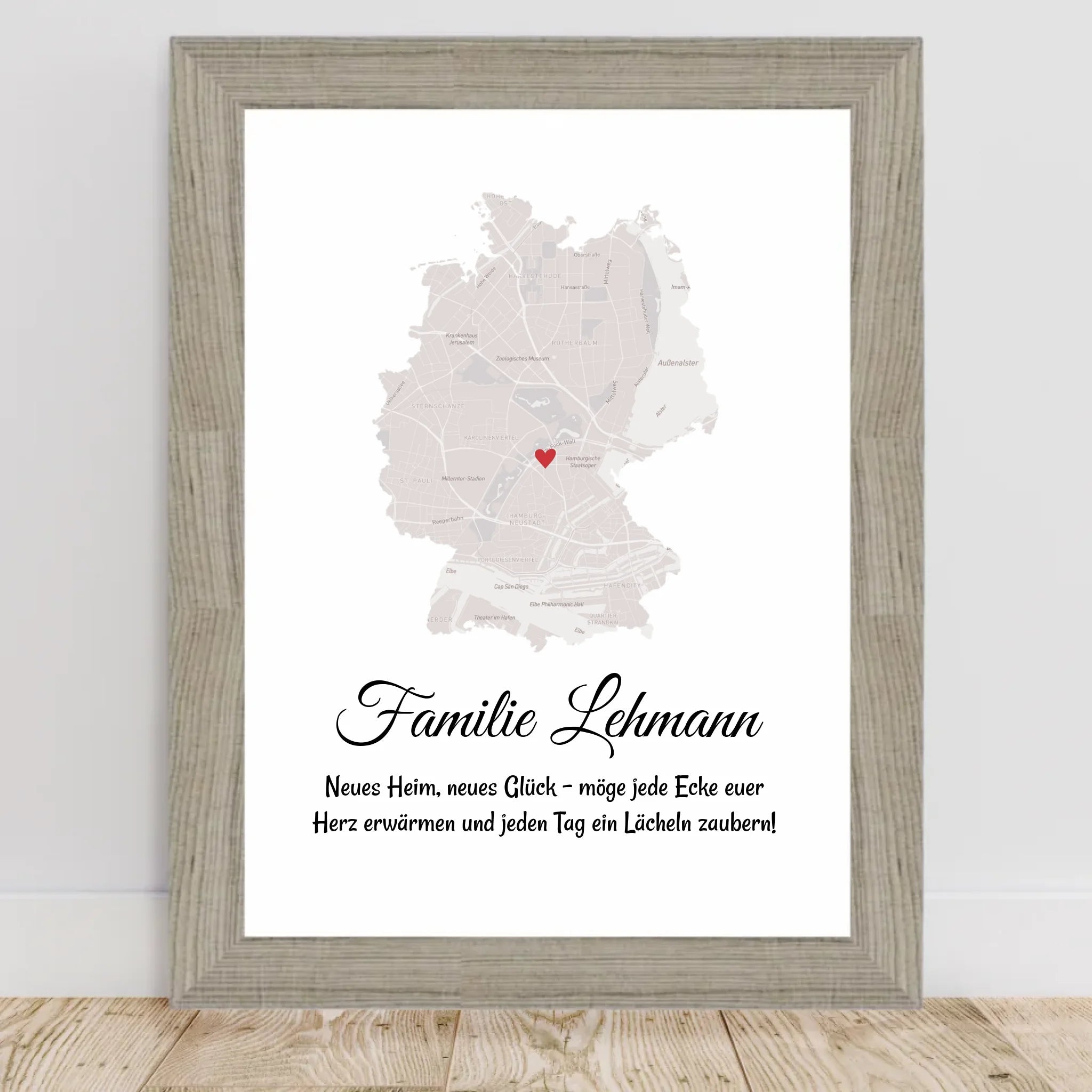 Umzug Geschenk Stadtplan Poster für neue Wohnung - Cantty