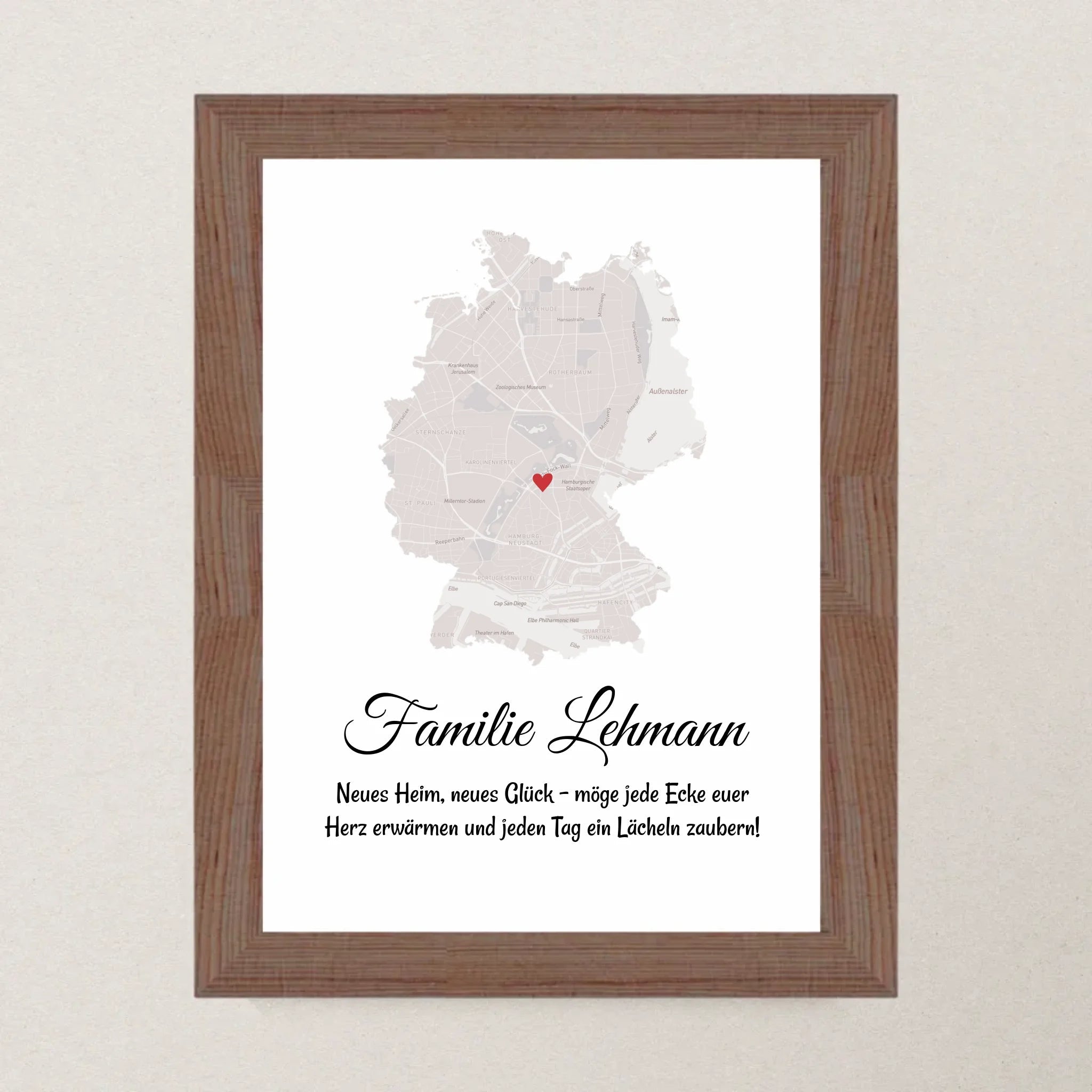 Umzug Geschenk Stadtplan Poster für neue Wohnung - Cantty