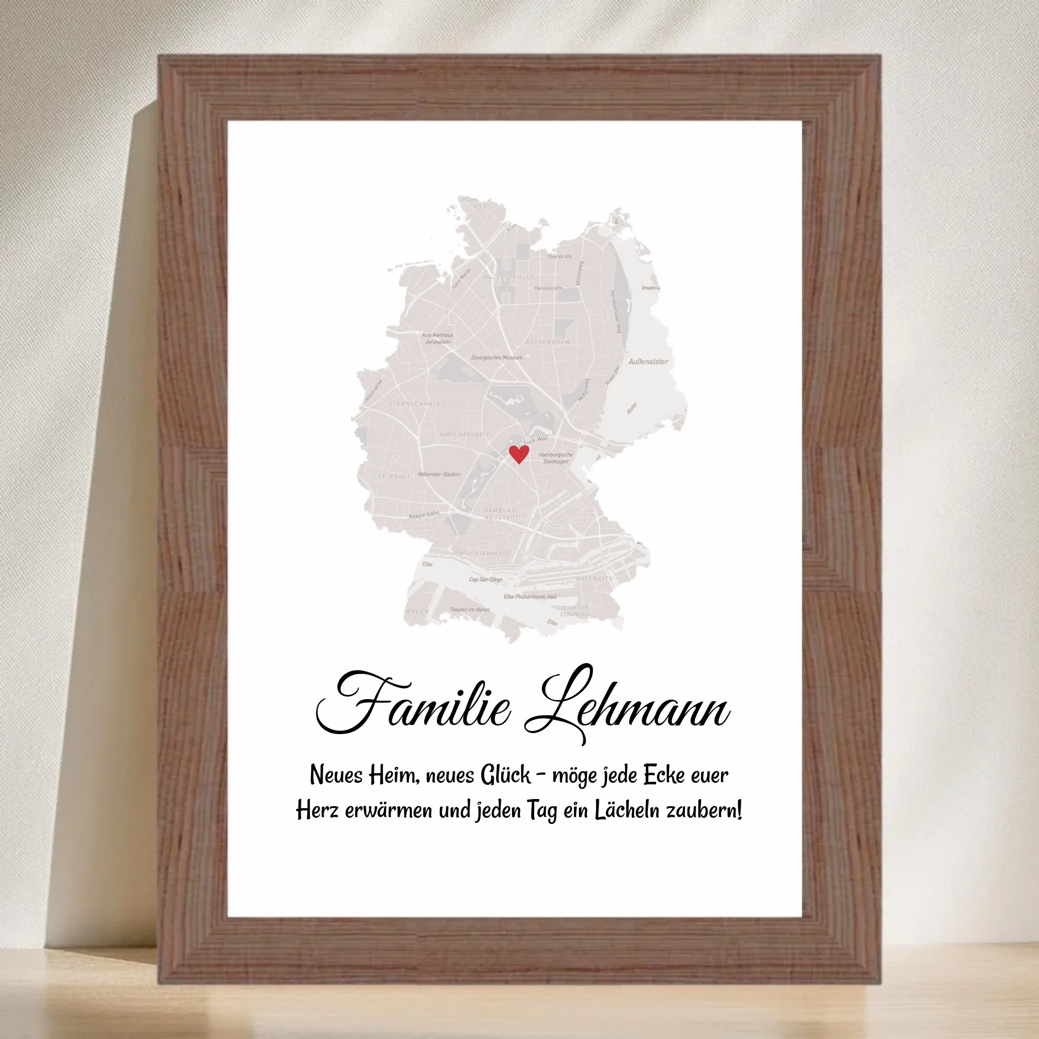 Umzug Geschenk Stadtplan Poster für neue Wohnung - Cantty