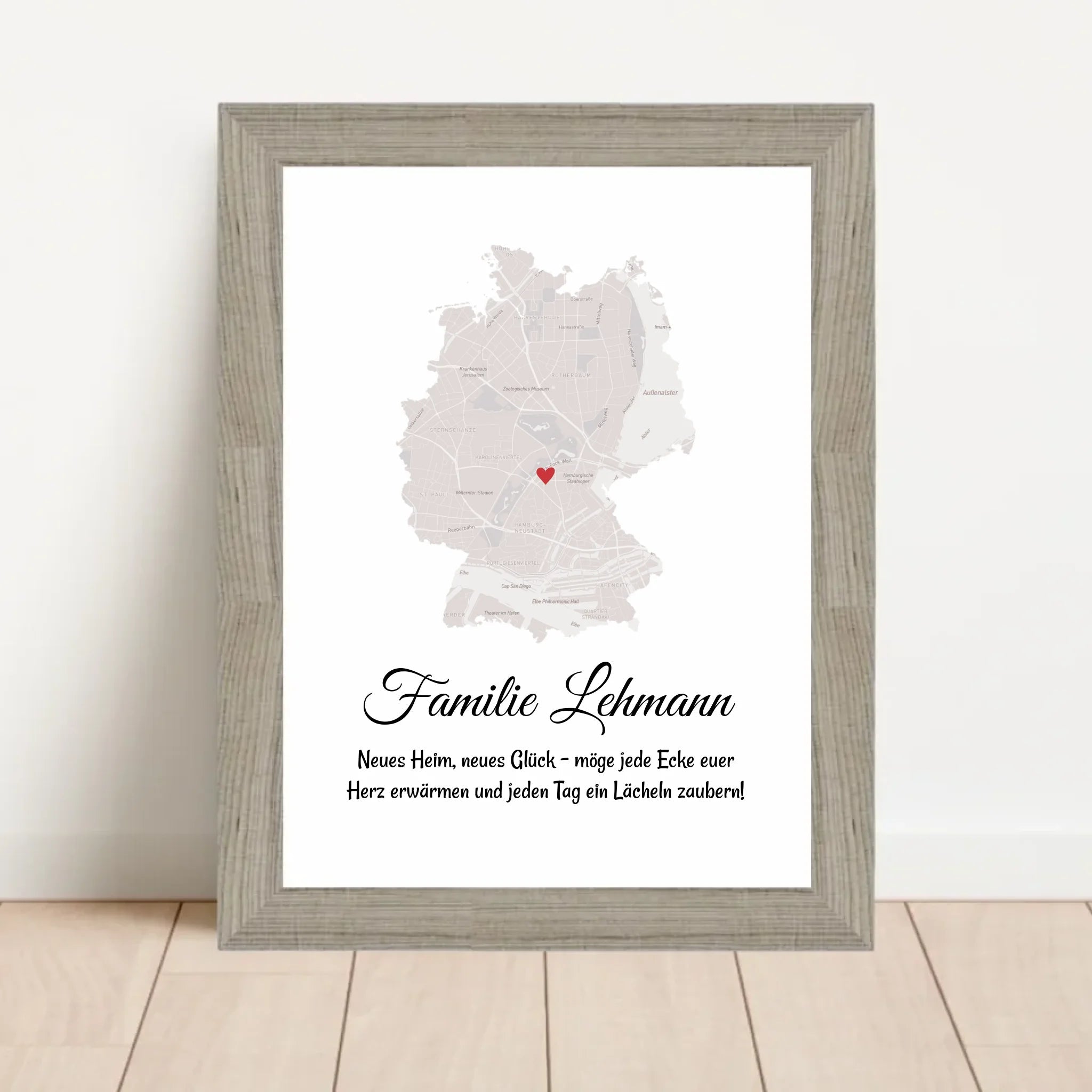 Umzug Geschenk Stadtplan Poster für neue Wohnung - Cantty