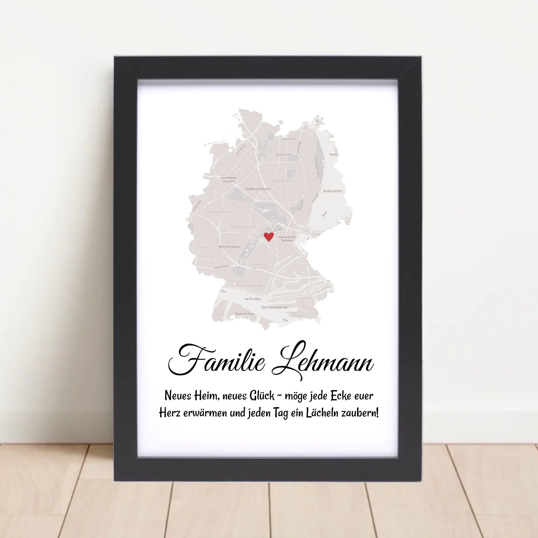 Umzug Geschenk Stadtplan Poster für neue Wohnung - Cantty