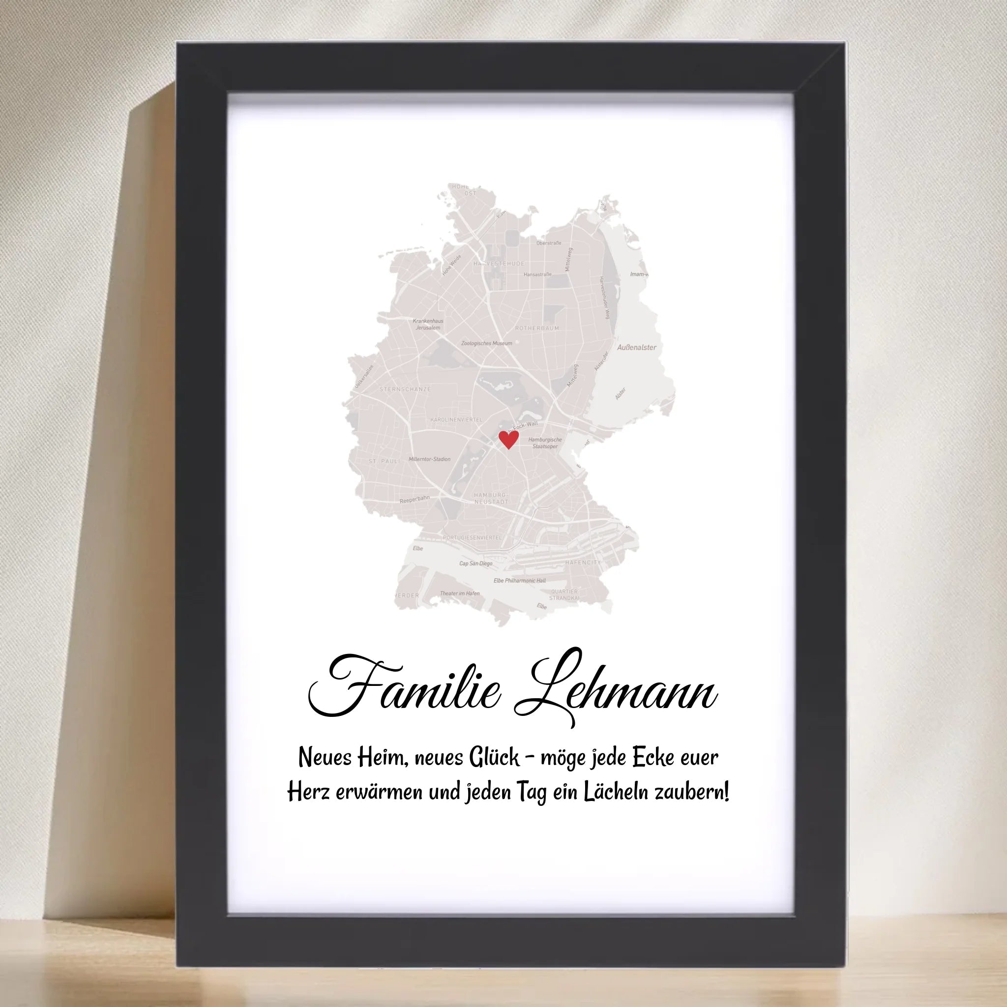 Umzug Geschenk Stadtplan Poster für neue Wohnung - Cantty