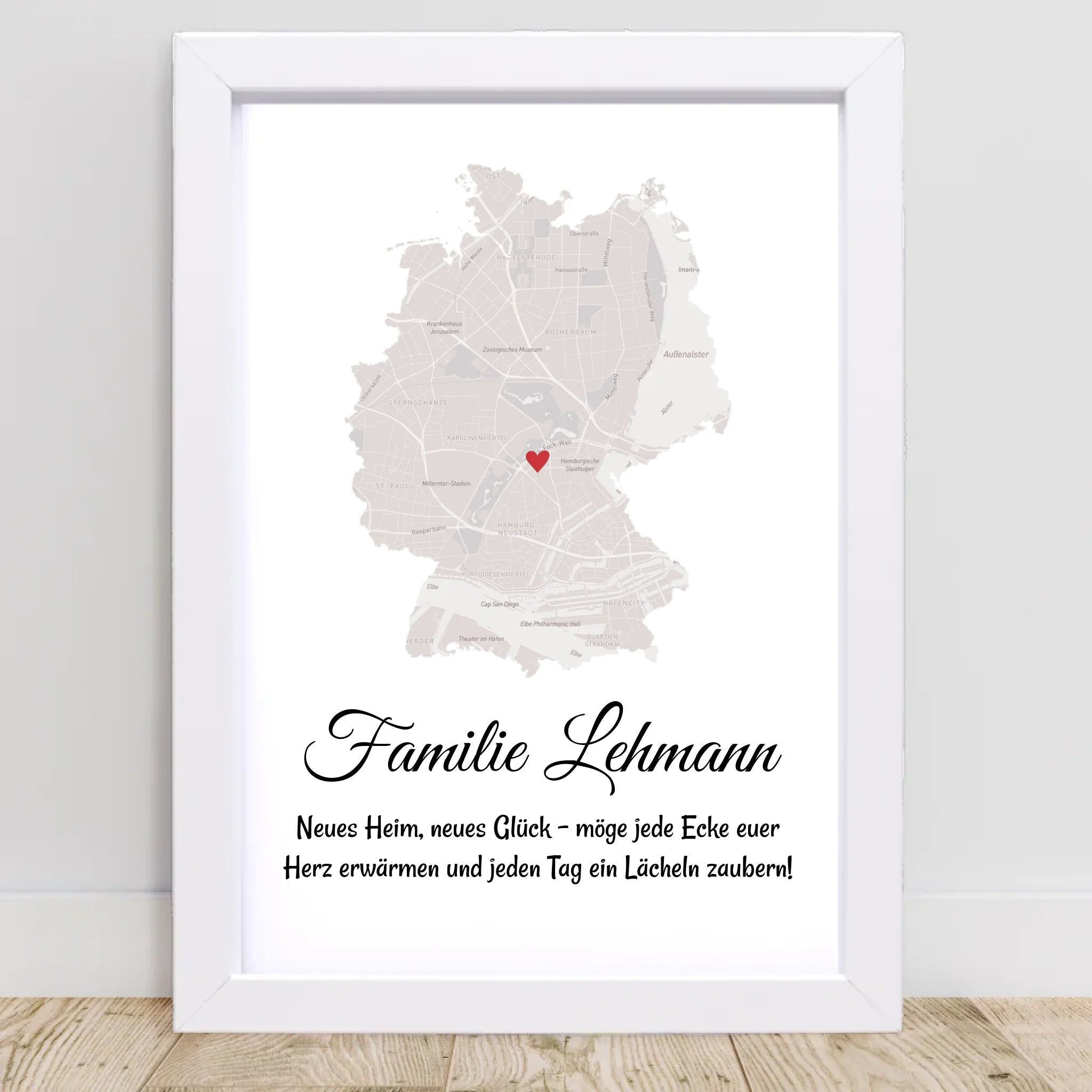 Umzug Geschenk Stadtplan Poster für neue Wohnung - Cantty