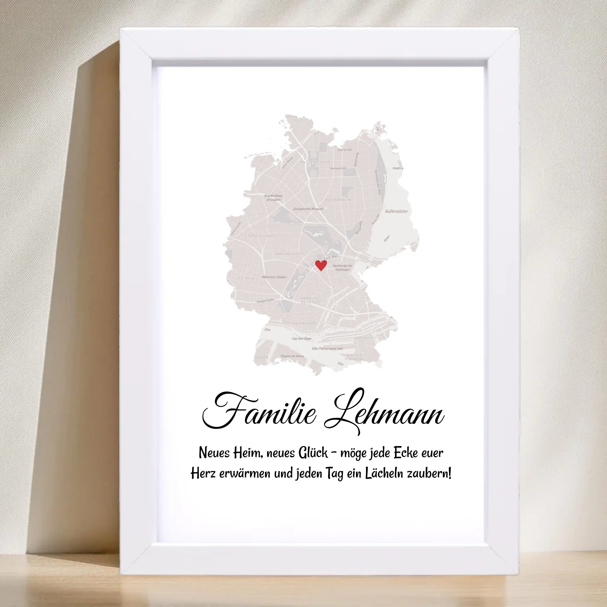 Umzug Geschenk Stadtplan Poster für neue Wohnung - Cantty