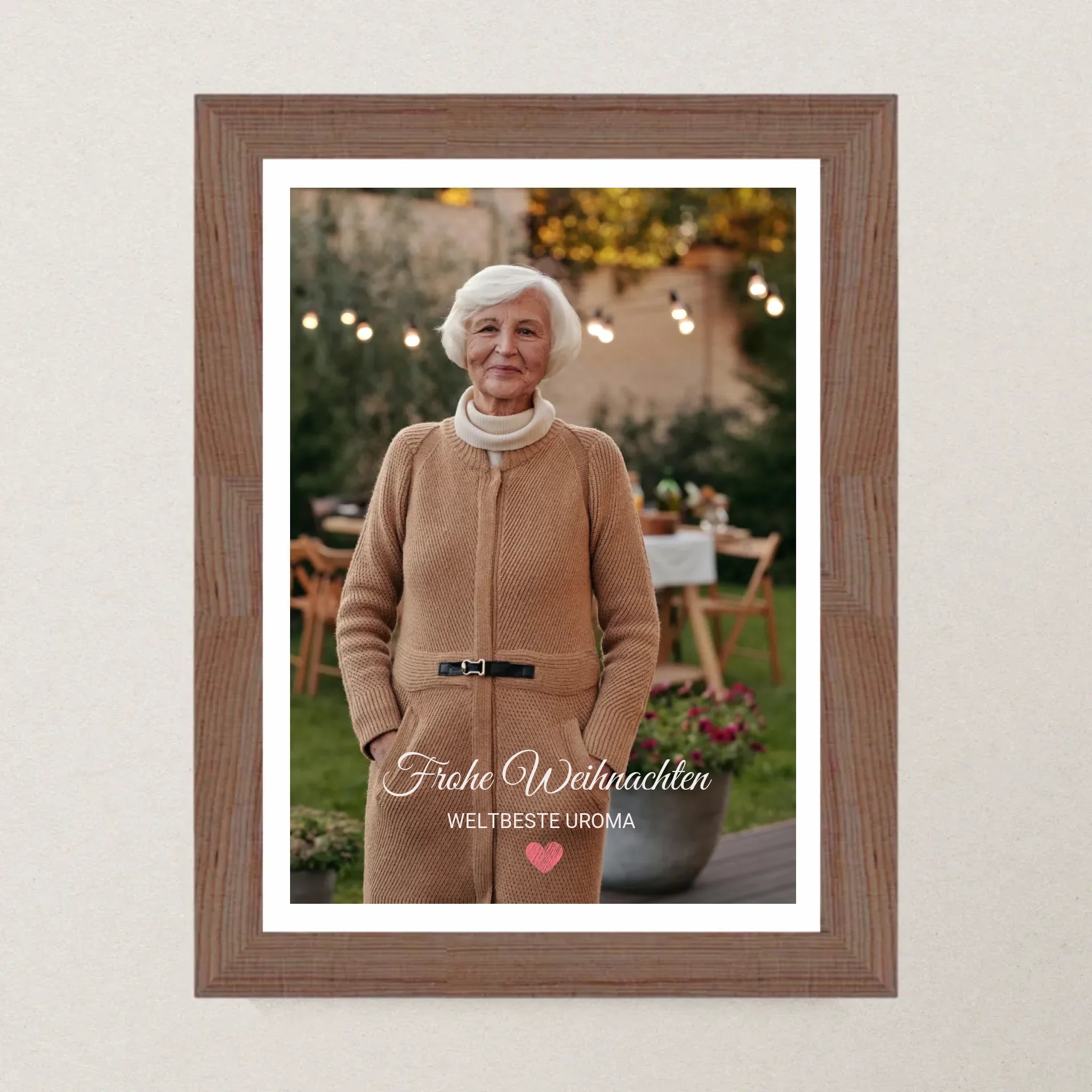 Uroma Foto Weihnachtsgeschenk Poster mit Bilderrahmen personalisierbar - Cantty