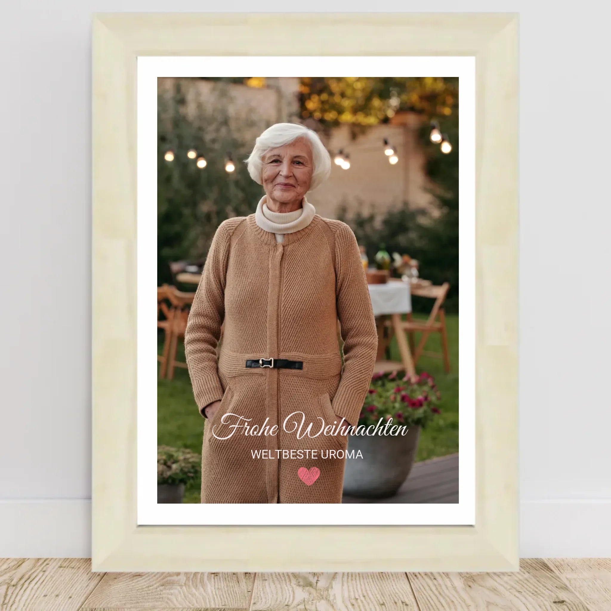 Uroma Foto Weihnachtsgeschenk Poster mit Bilderrahmen personalisierbar - Cantty