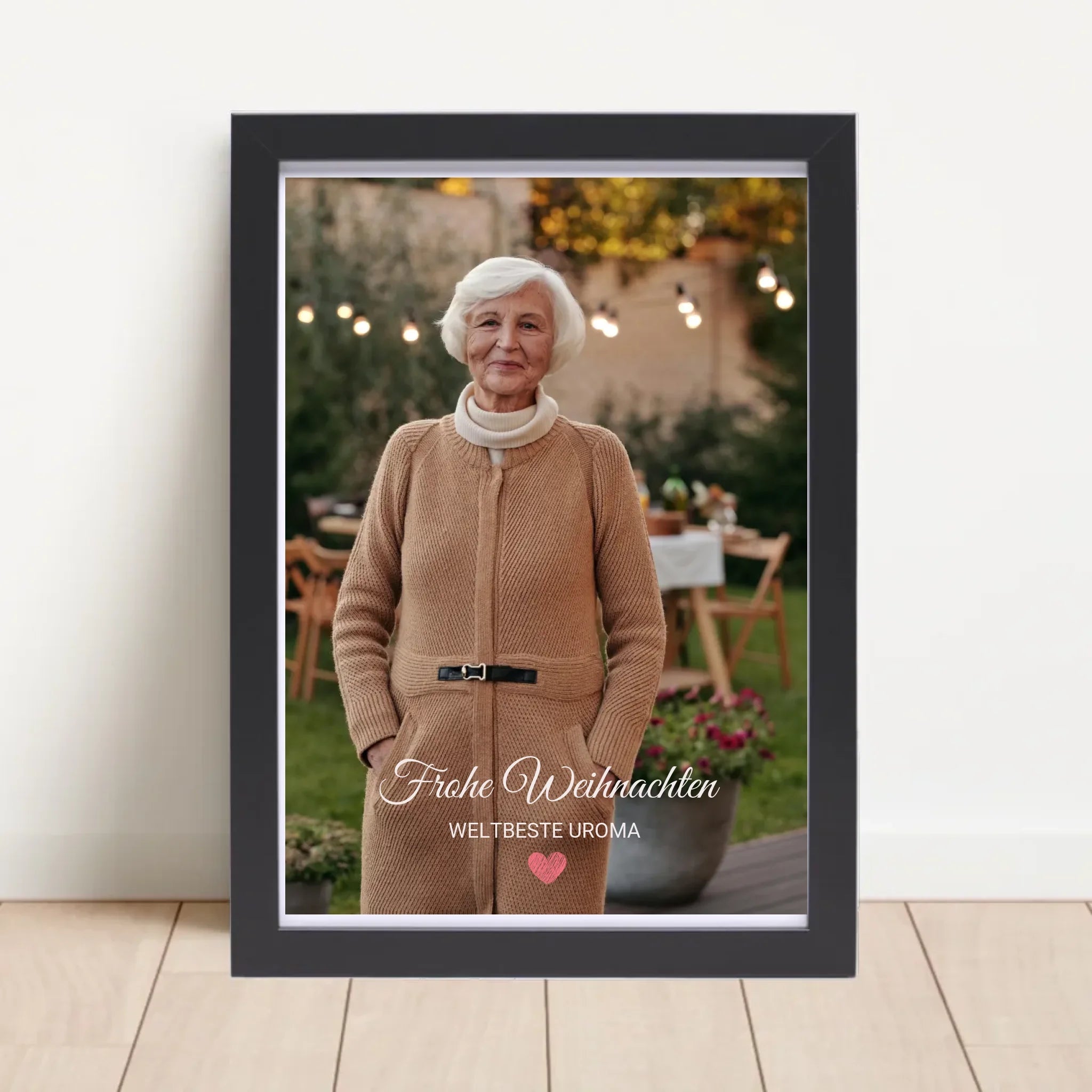 Uroma Foto Weihnachtsgeschenk Poster mit Bilderrahmen personalisierbar - Cantty