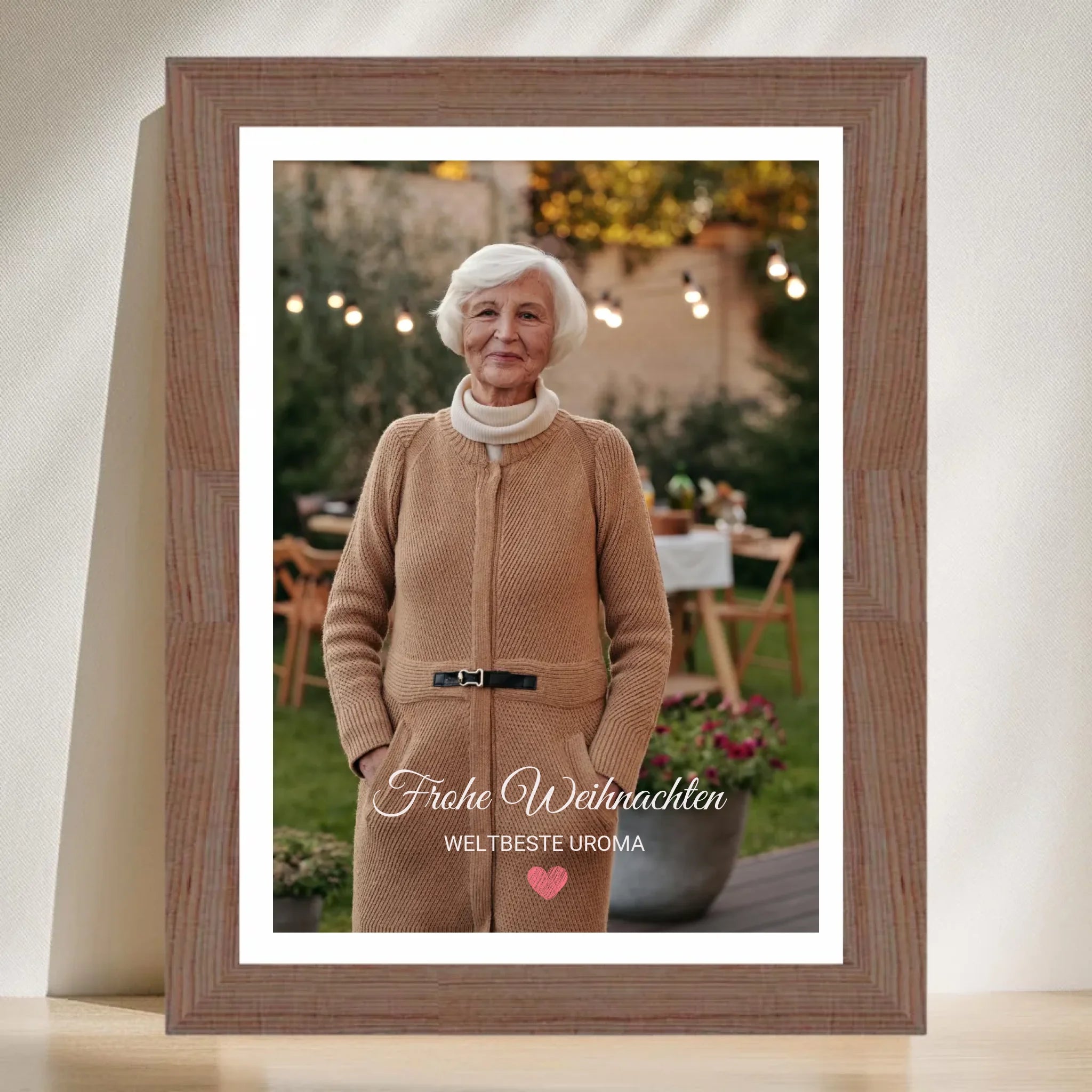 Uroma Foto Weihnachtsgeschenk Poster mit Bilderrahmen personalisierbar - Cantty