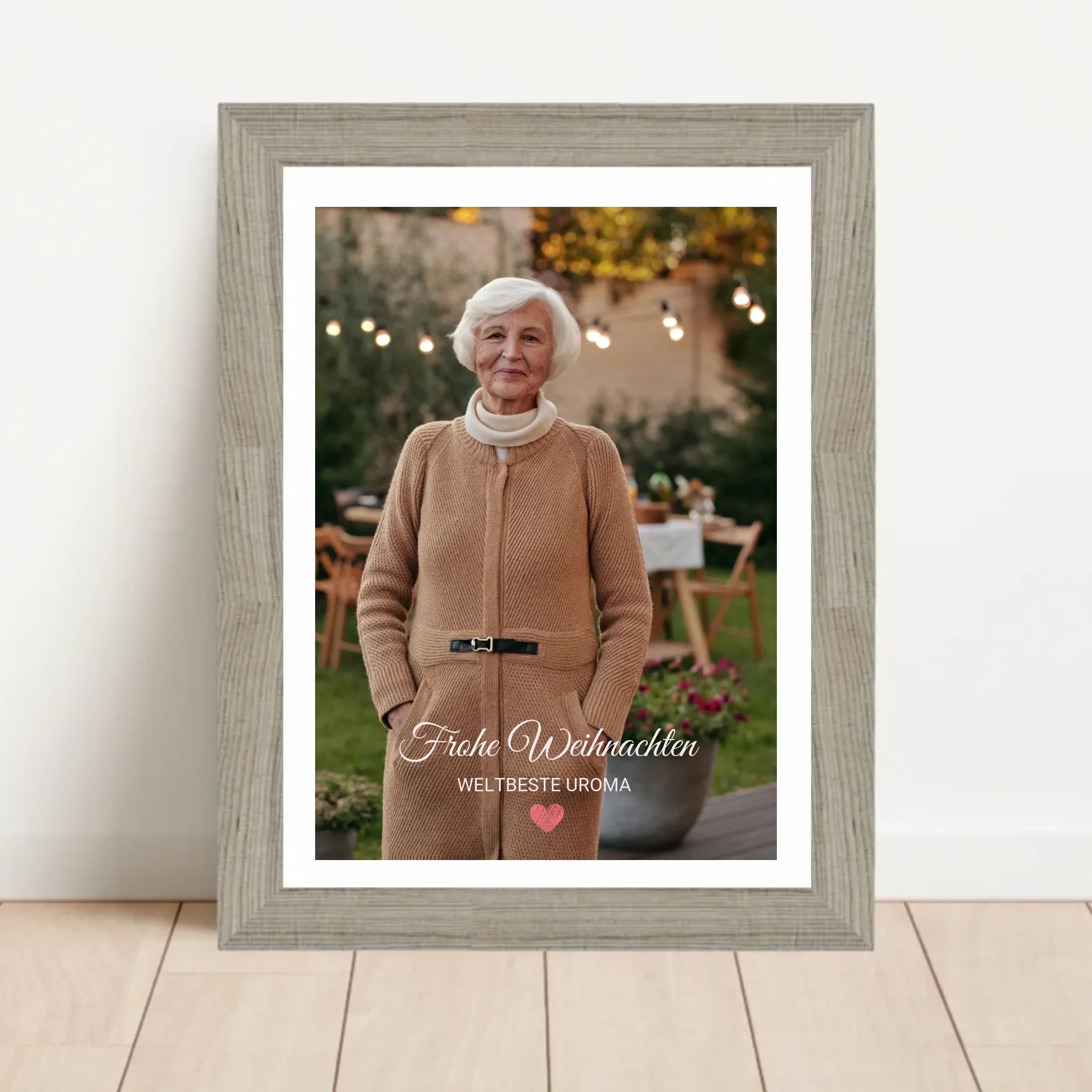 Uroma Foto Weihnachtsgeschenk Poster mit Bilderrahmen personalisierbar - Cantty