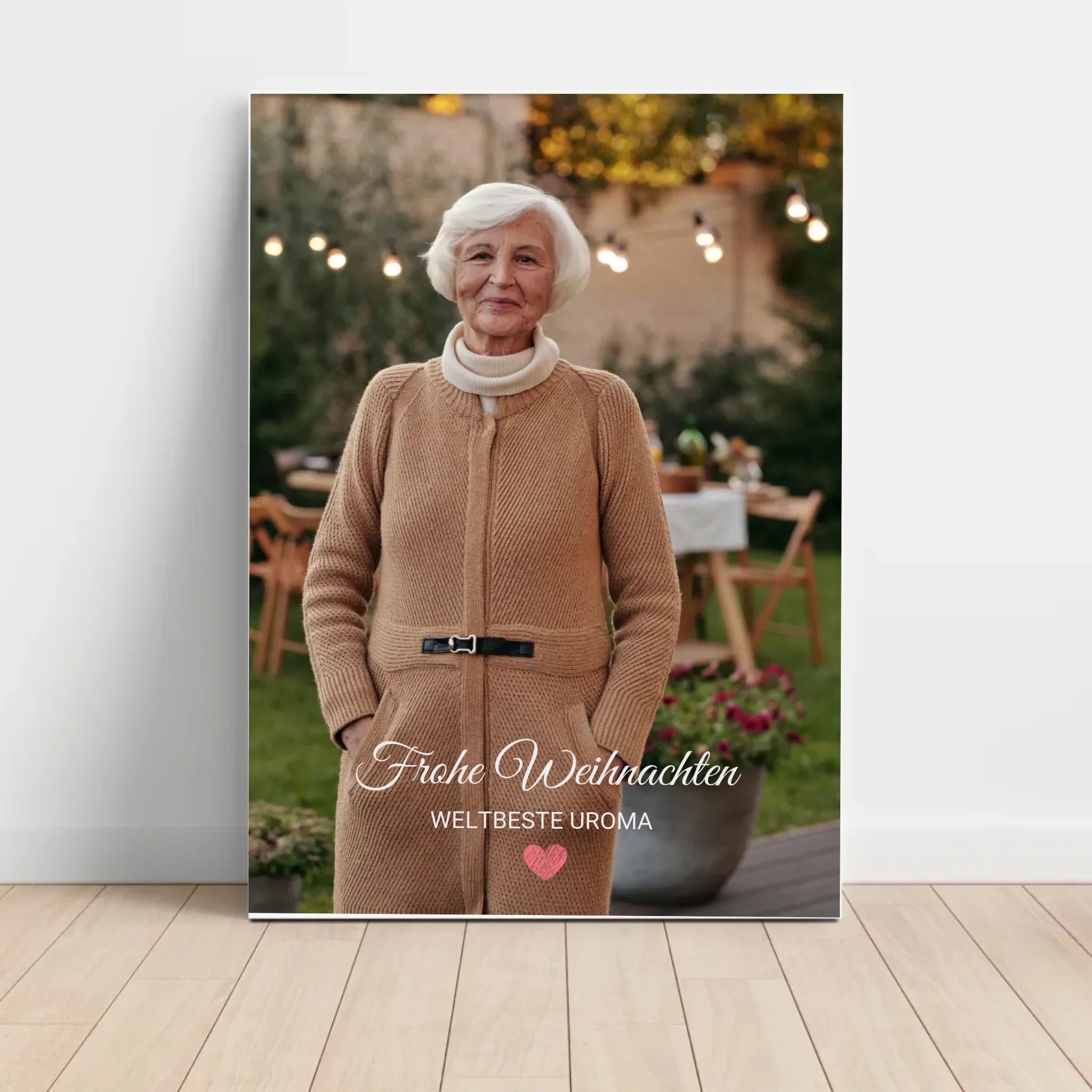 Uroma Foto Weihnachtsgeschenk Poster mit Bilderrahmen personalisierbar - Cantty