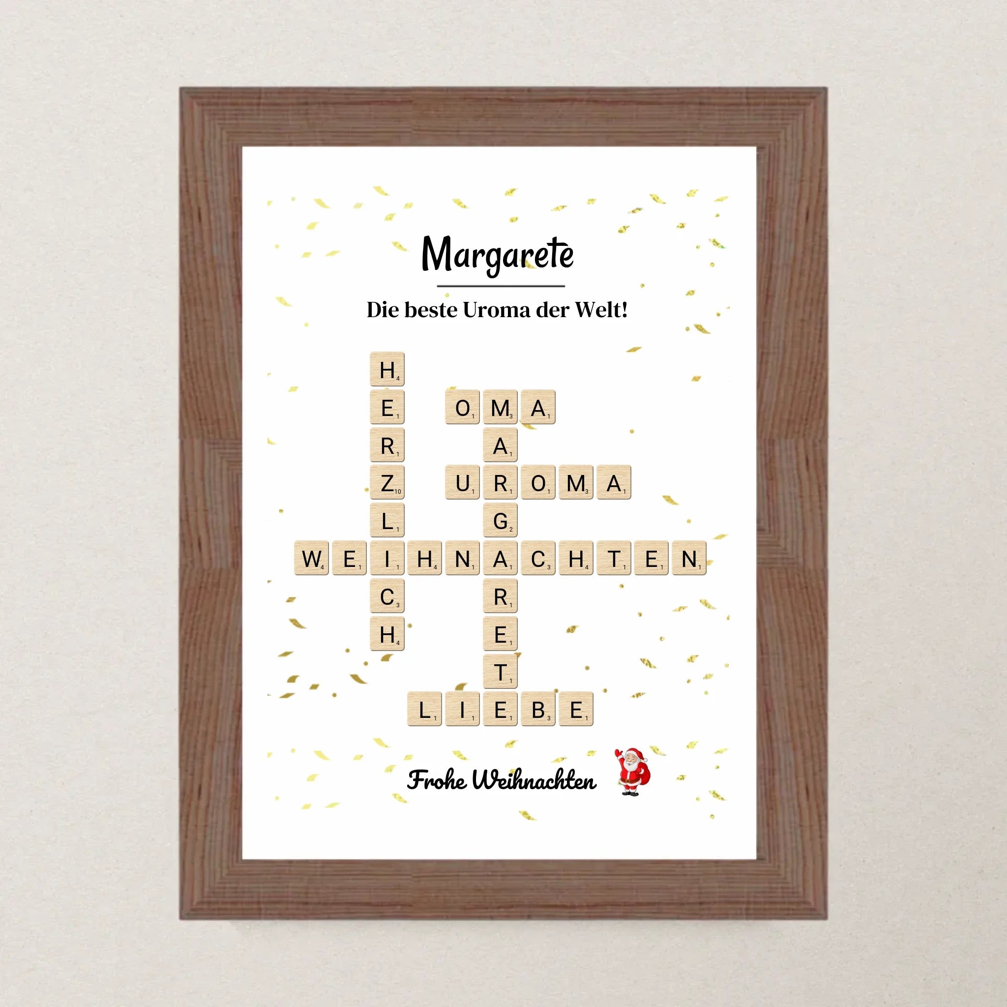 Uroma Weihnachtsgeschenk Bild Scrabble Style personalisierbar - Cantty