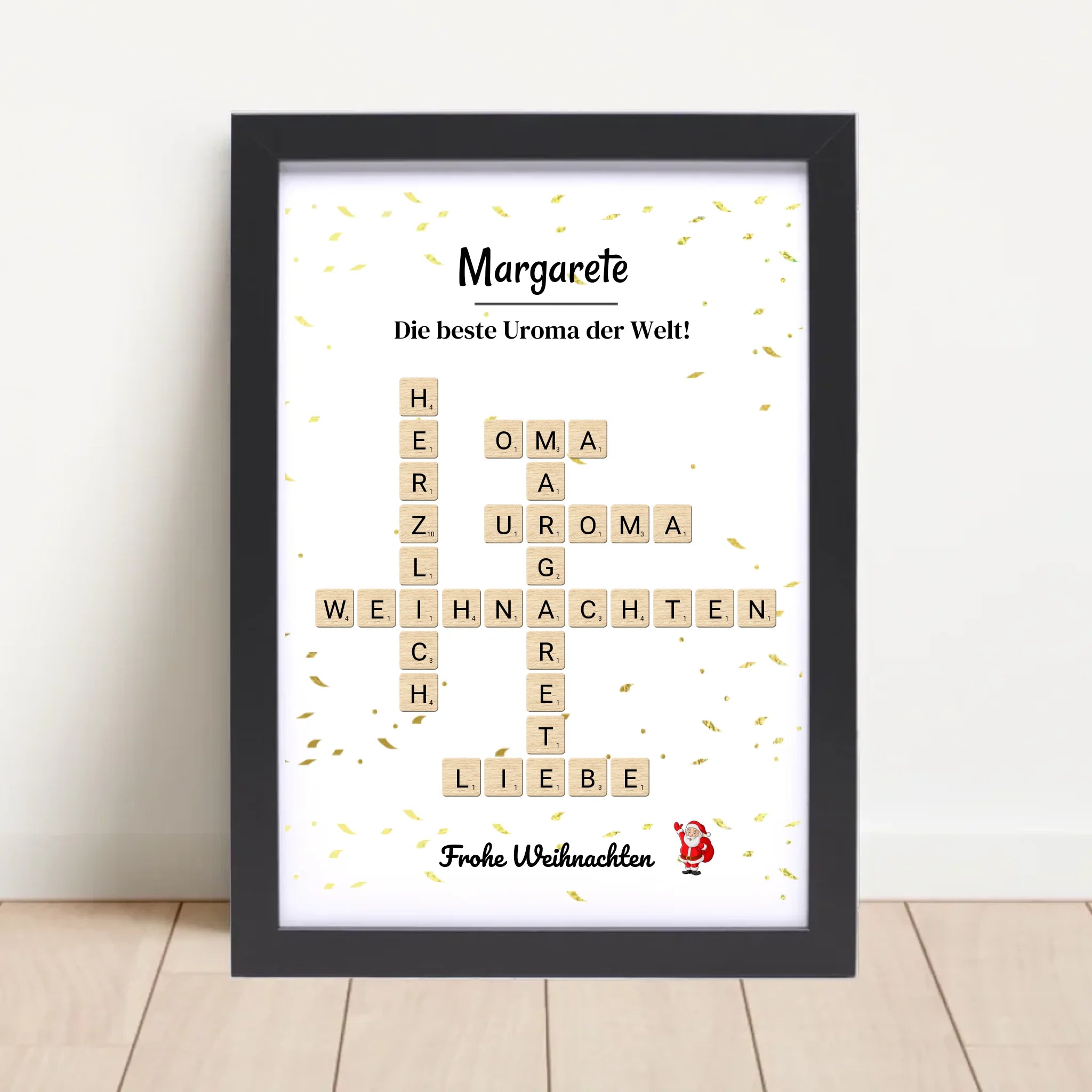 Uroma Weihnachtsgeschenk Bild Scrabble Style personalisierbar - Cantty