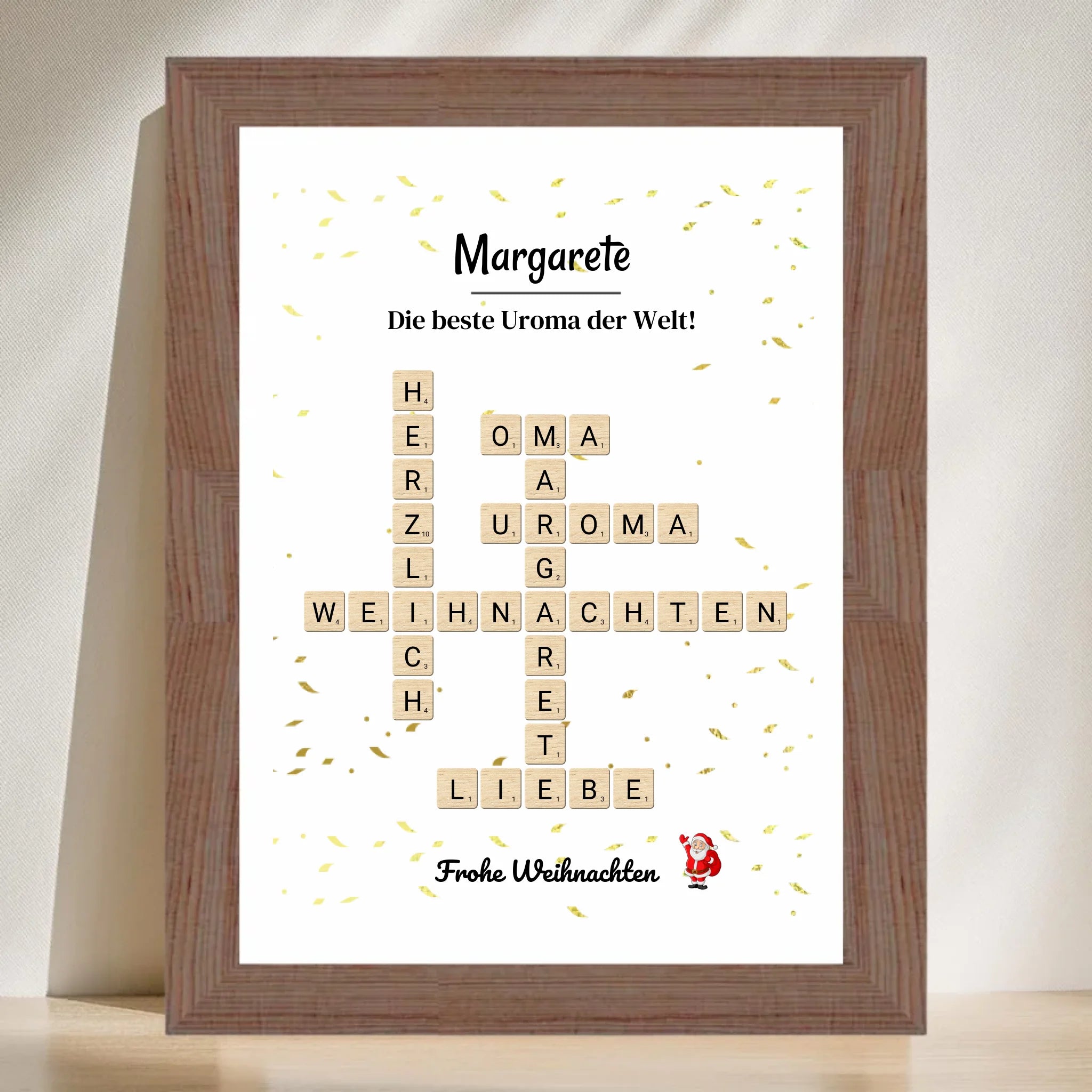 Uroma Weihnachtsgeschenk Bild Scrabble Style personalisierbar - Cantty