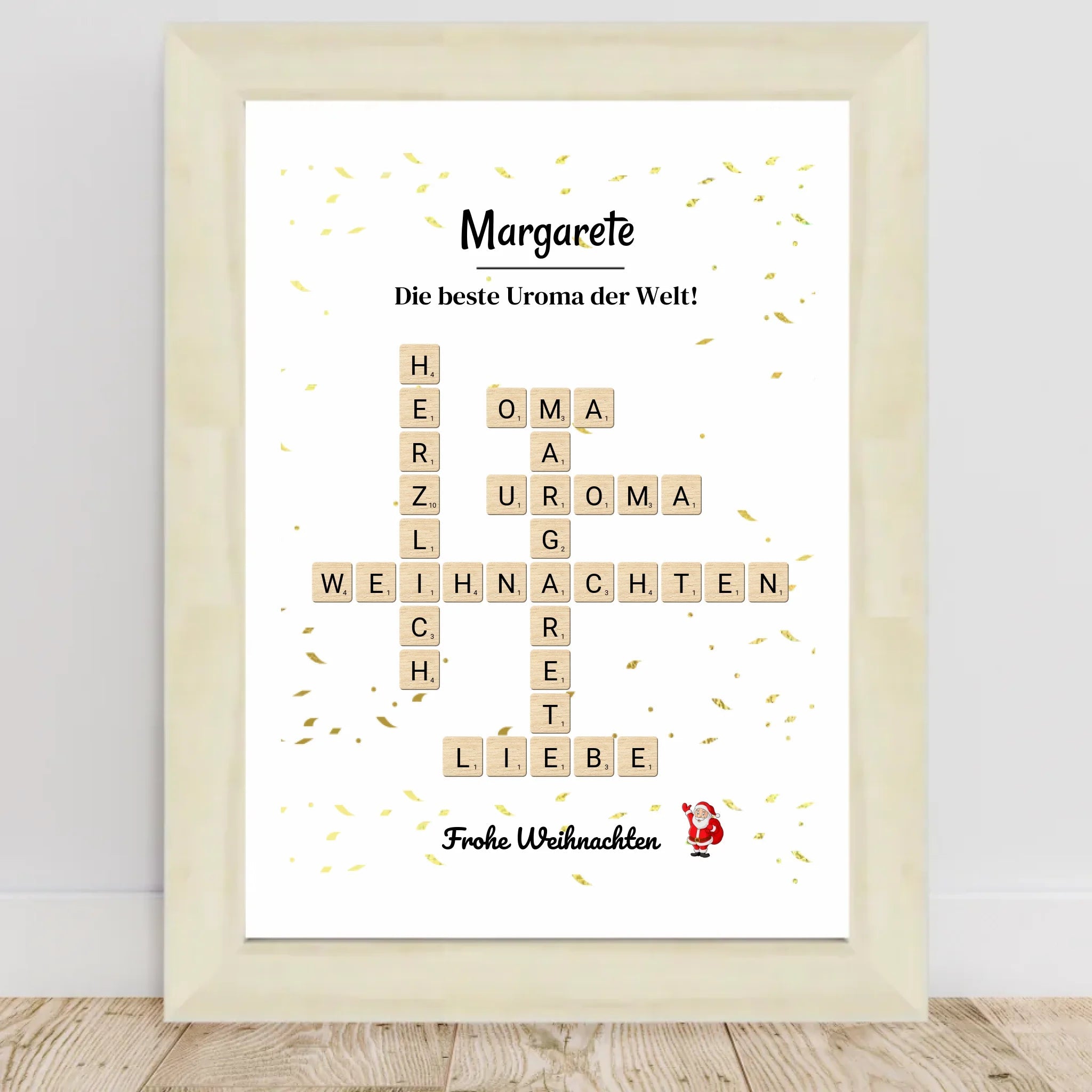 Uroma Weihnachtsgeschenk Bild Scrabble Style personalisierbar - Cantty